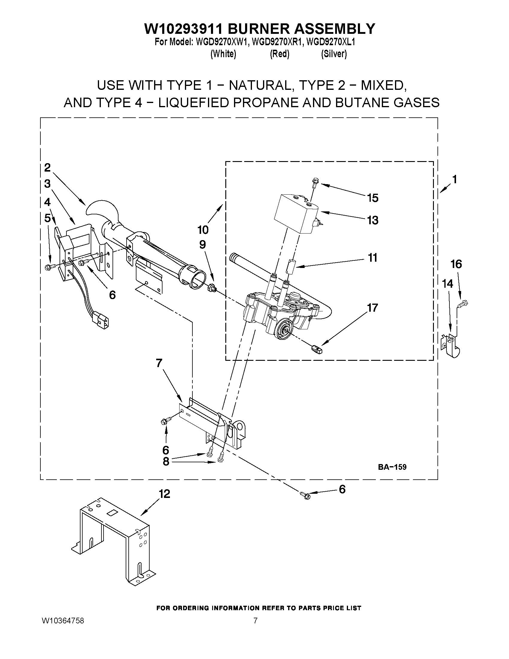 04 - W10293911 BURNER ASSEMBLY
