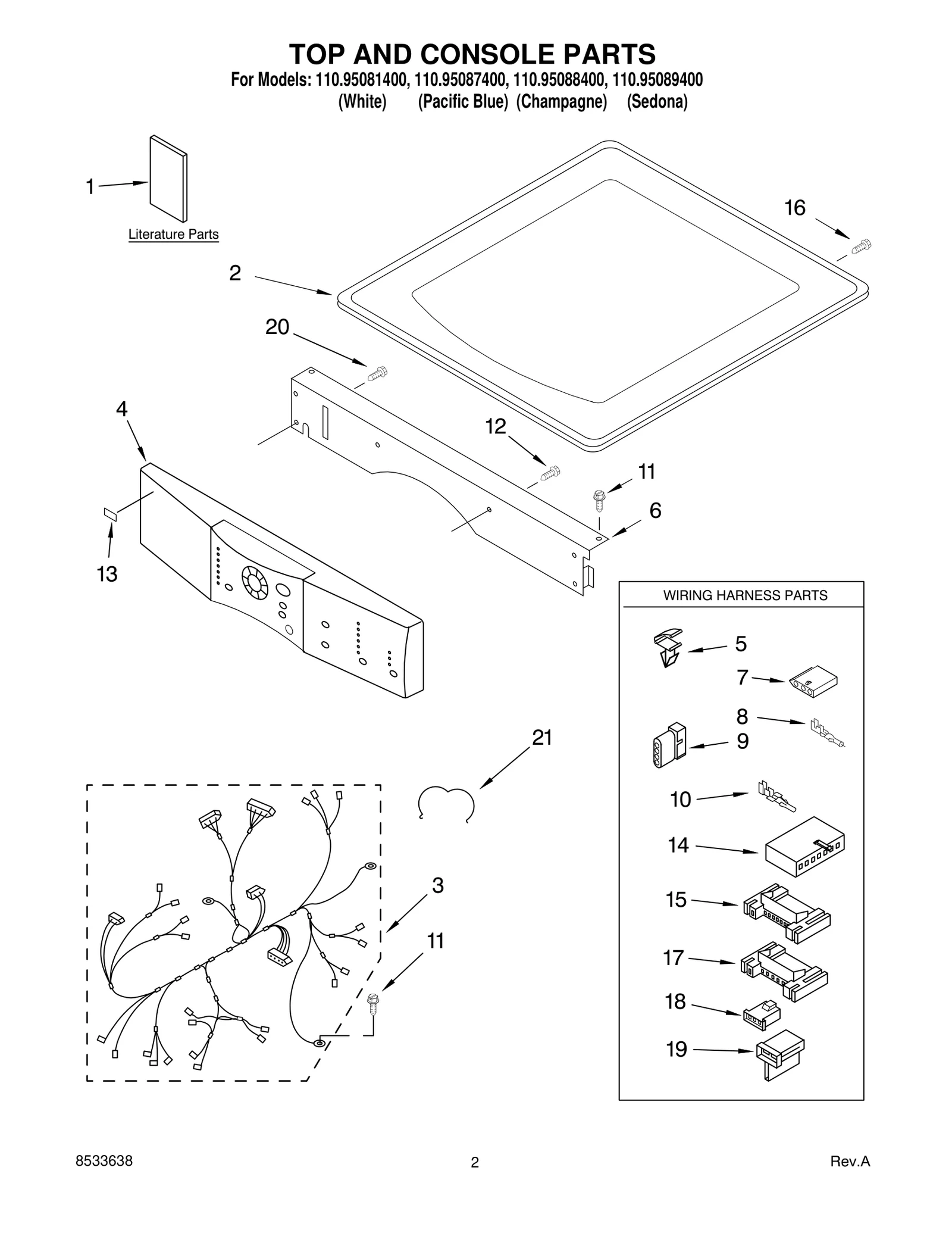 TOP AND CONSOLE PARTS