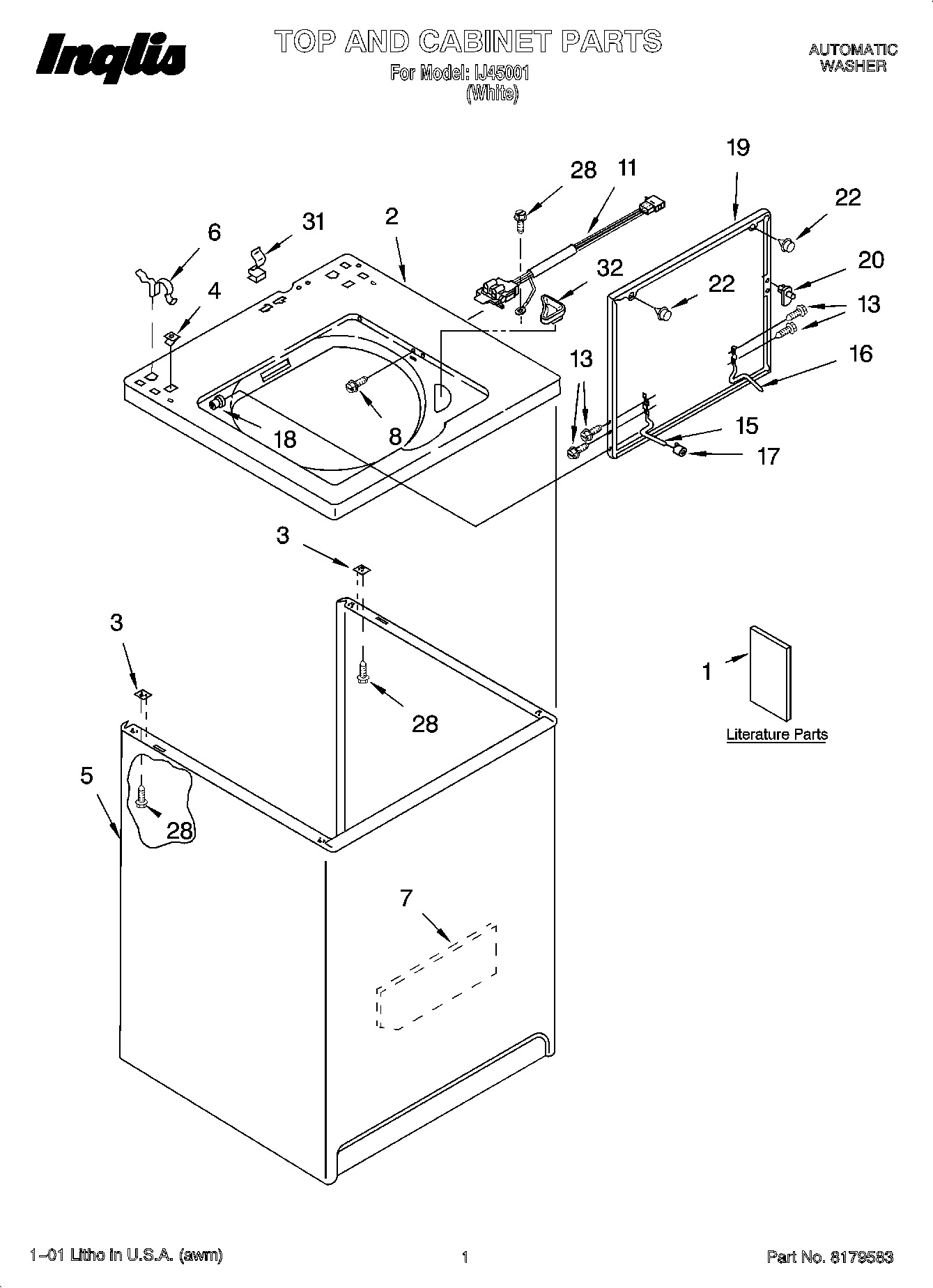 01 - TOP AND CABINET PARTS