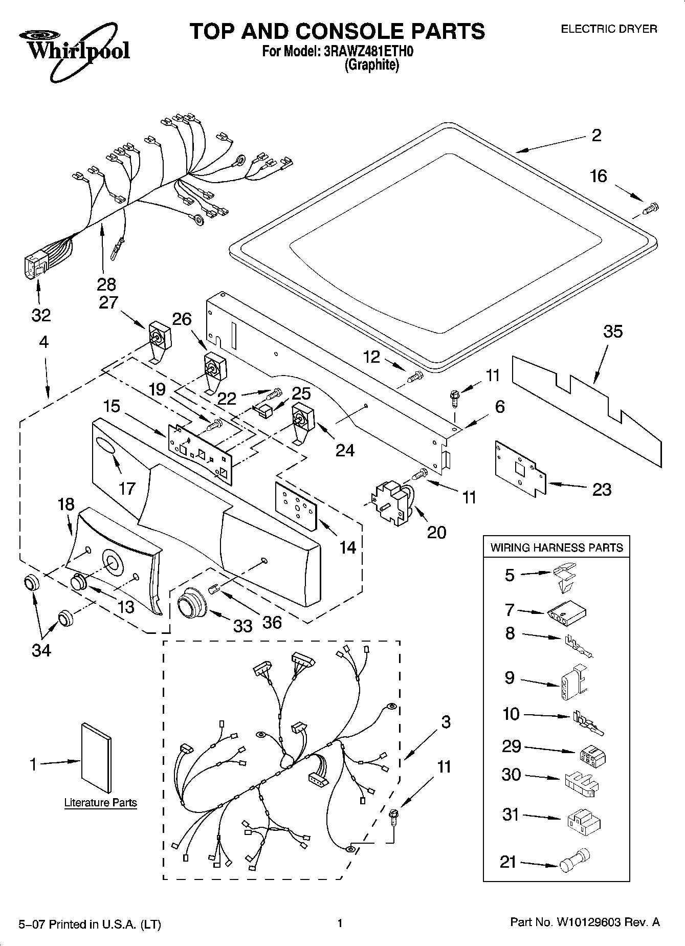 01 - TOP AND CONSOLE PARTS