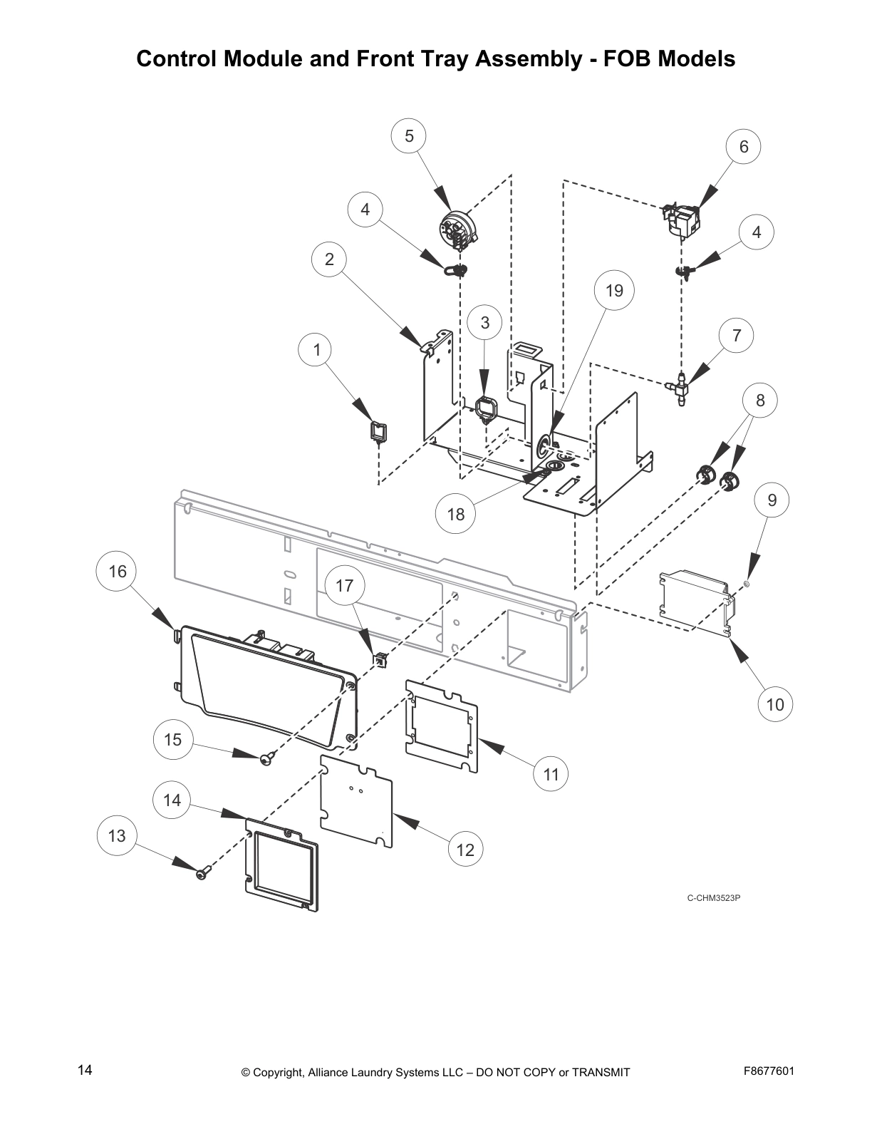 Control Module and Front Tray Assembly - FOB Models
