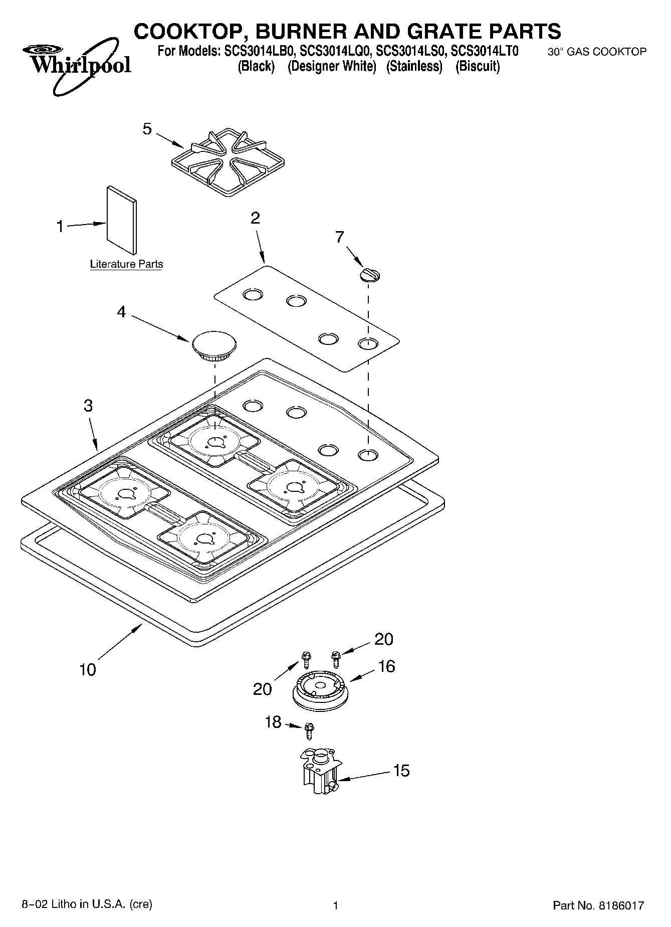 01 - COOKTOP, BURNER AND GRATE