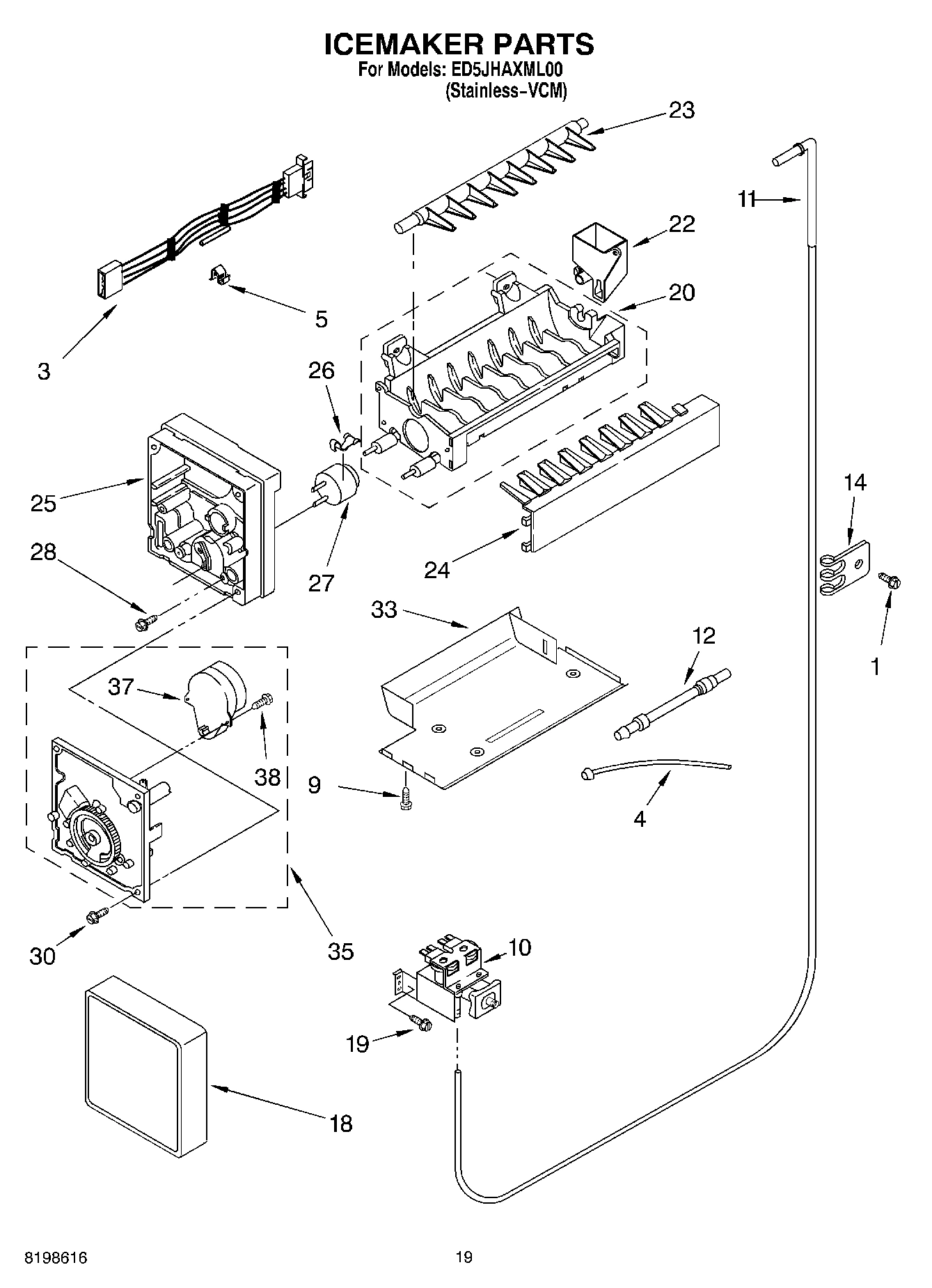 12 - ICEMAKER PARTS, PARTS NOT ILLUSTRATED
