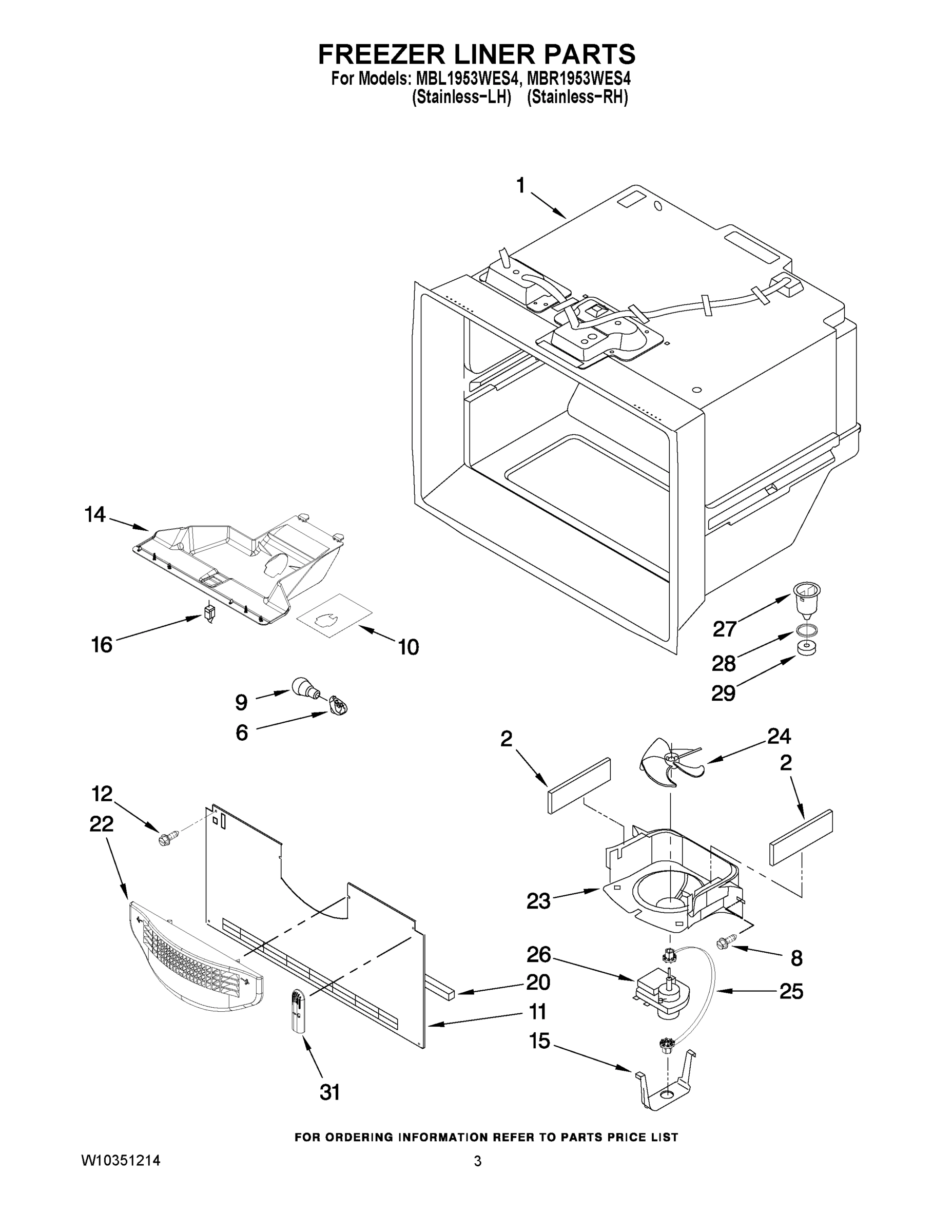 02 - FREEZER LINER PARTS
