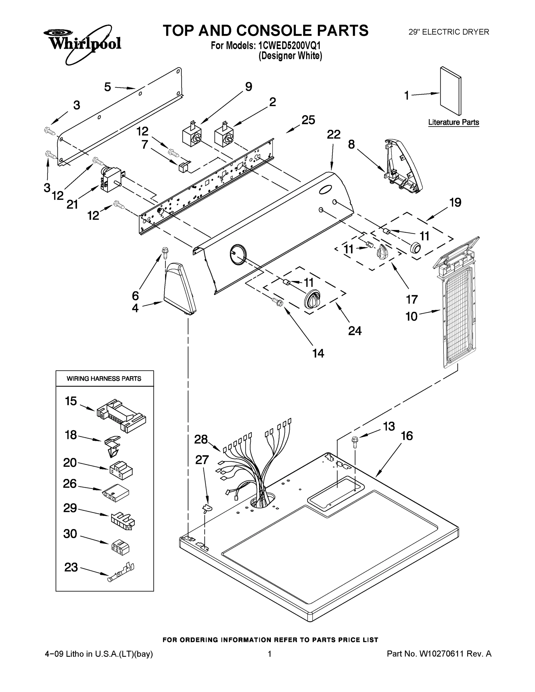 01 - TOP AND CONSOLE PARTS