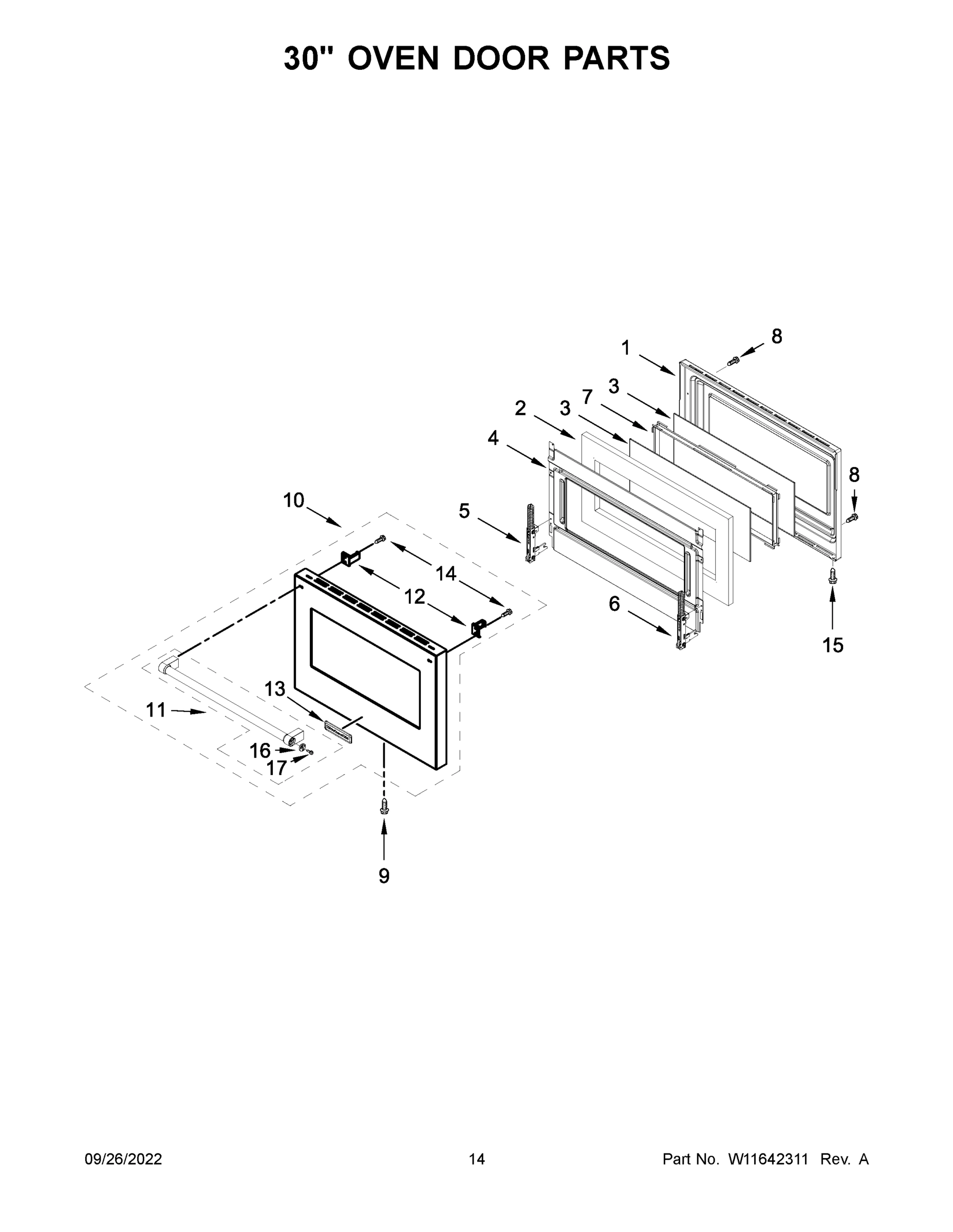08 - 30" OVEN DOOR PARTS