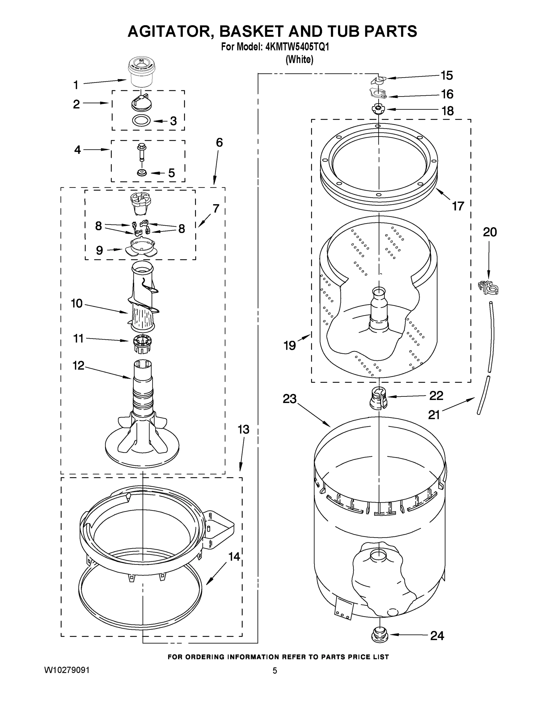 03 - AGITATOR, BASKET AND TUB PARTS