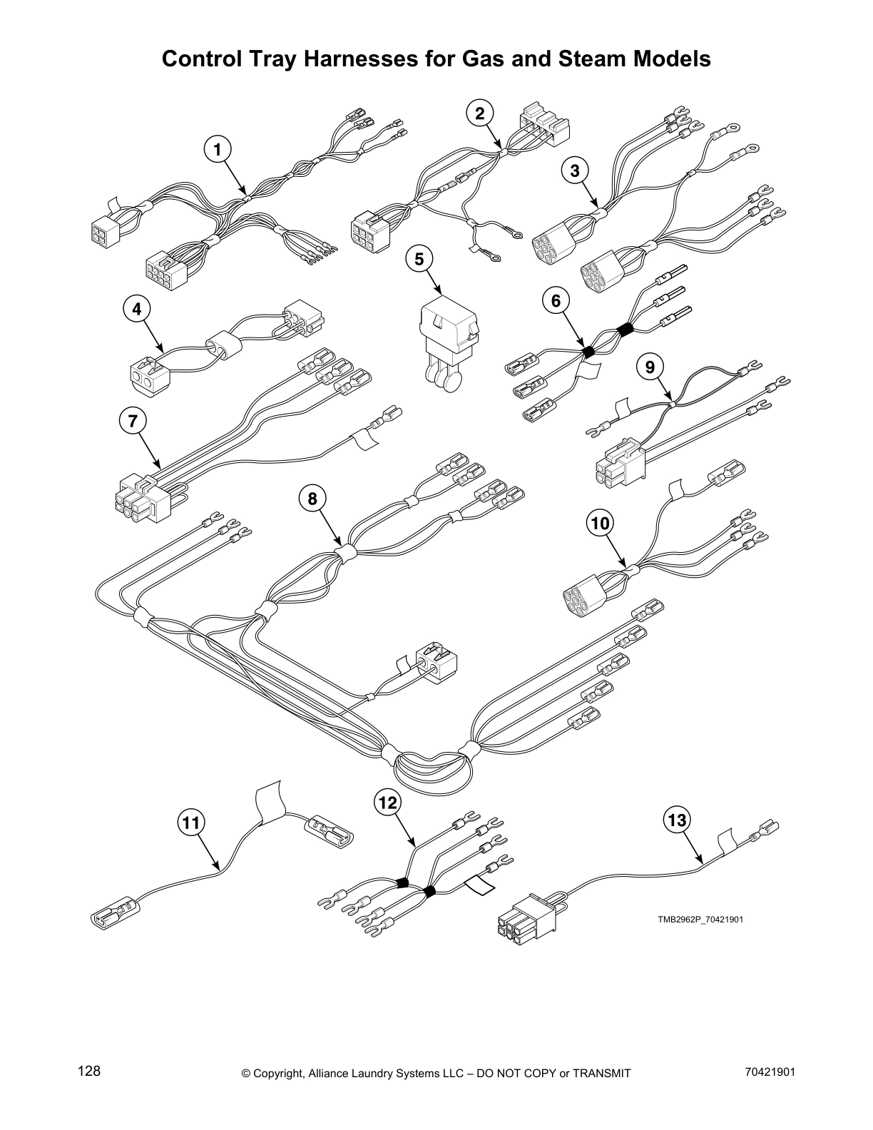 Control Tray Harnesses for Gas and Steam Models