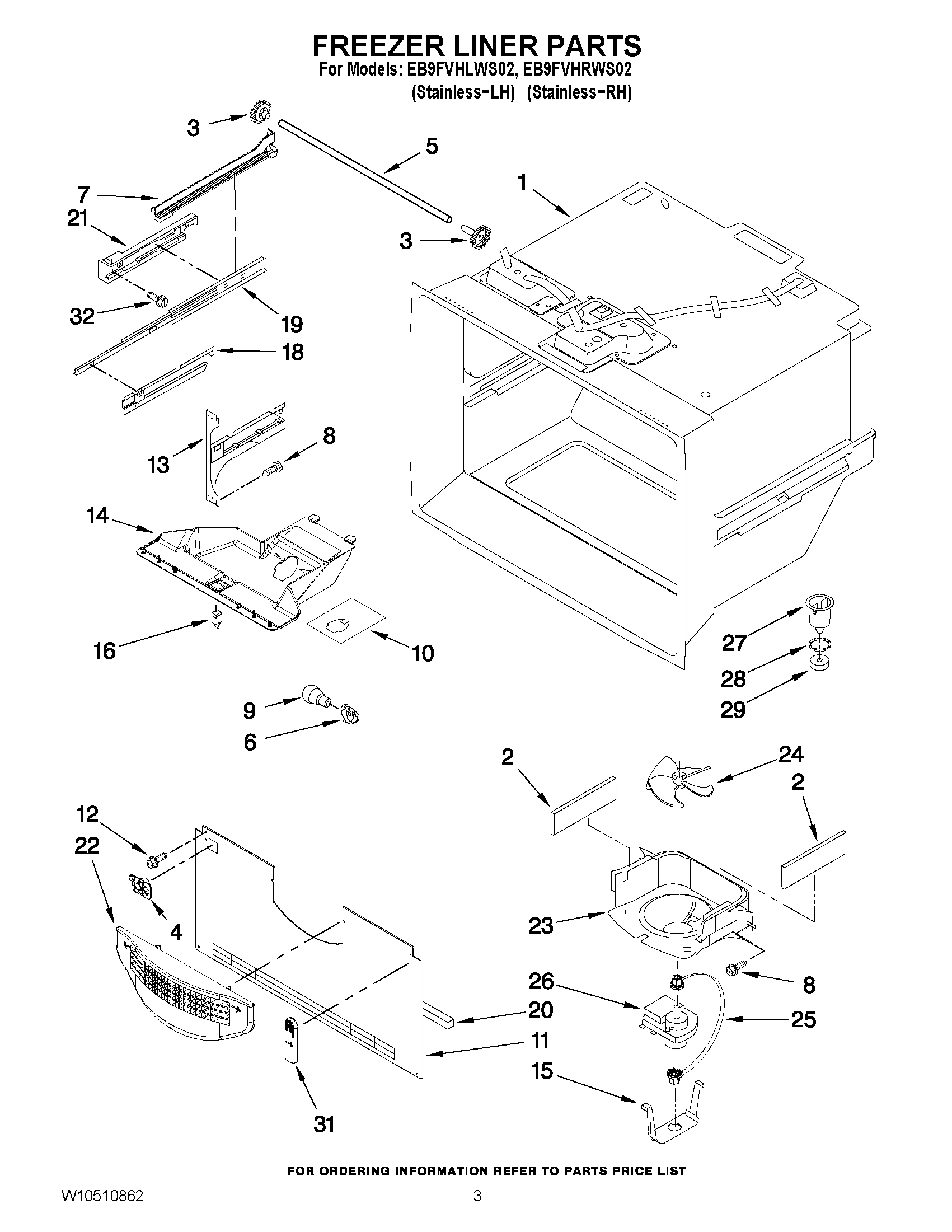 02 - FREEZER LINER PARTS