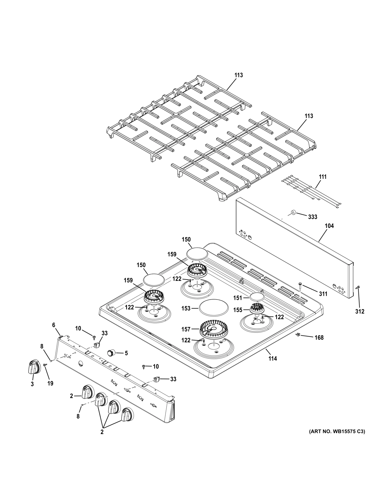 CONTROL PANEL & COOKTOP