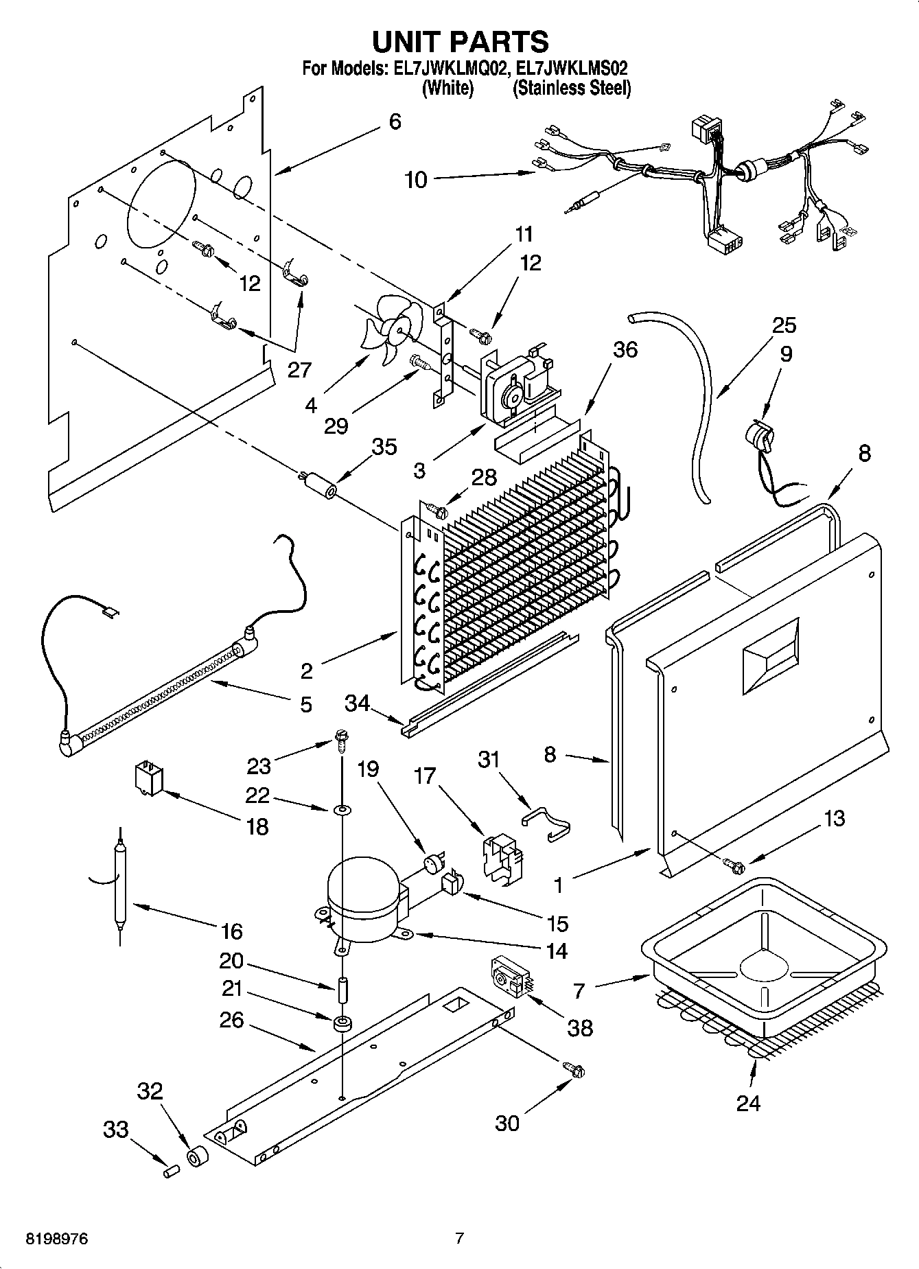 04 - UNIT PARTS, PARTS NOT ILLUSTRATED