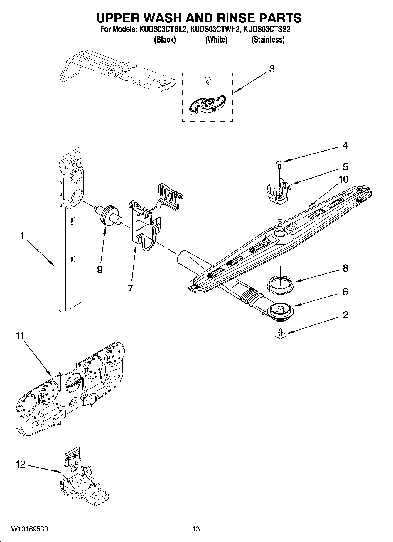 10 - UPPER WASH AND RINSE PARTS