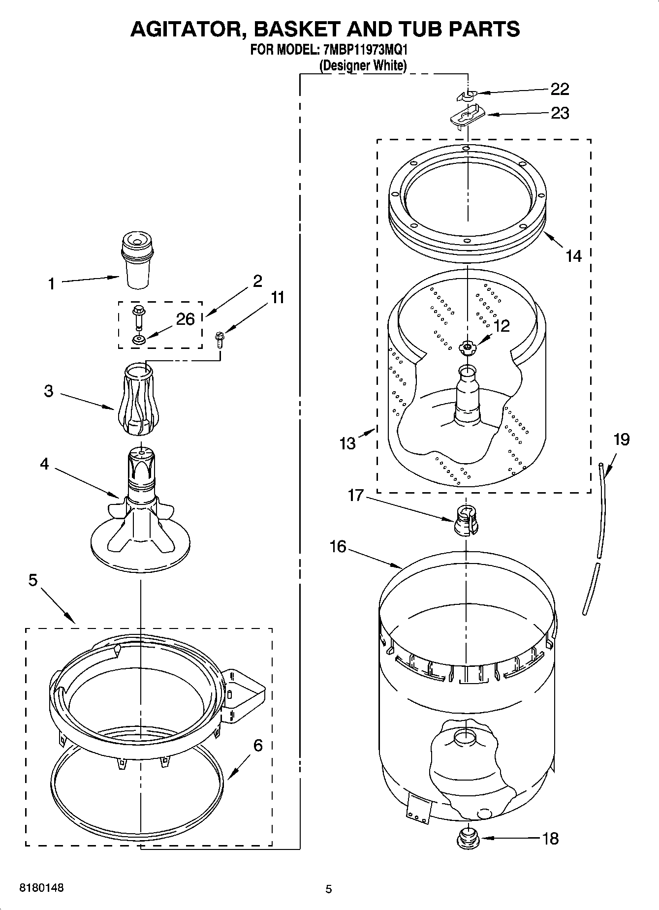 03 - AGITATOR, BASKET AND TUB PARTS