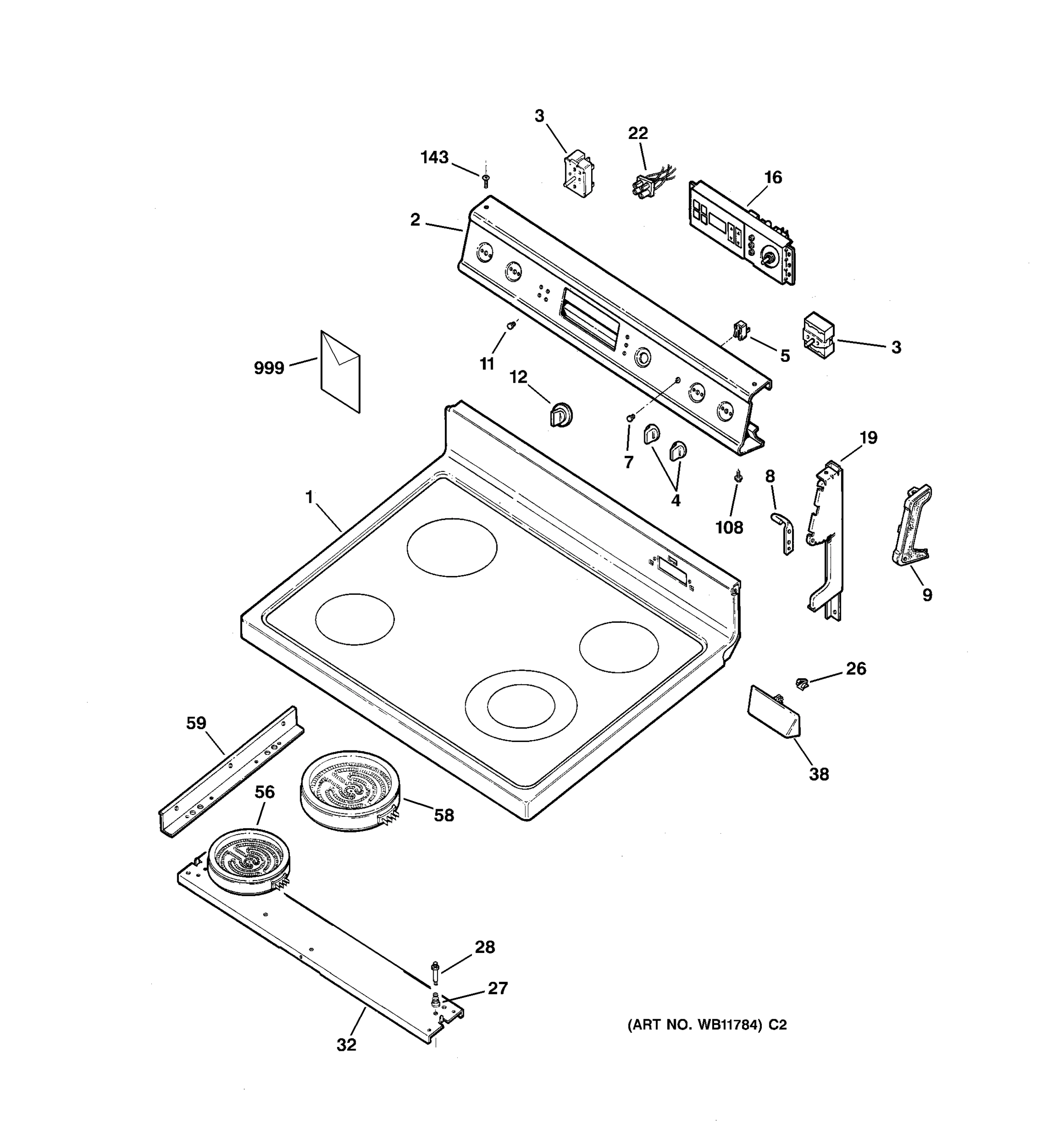CONTROL PANEL & COOKTOP
