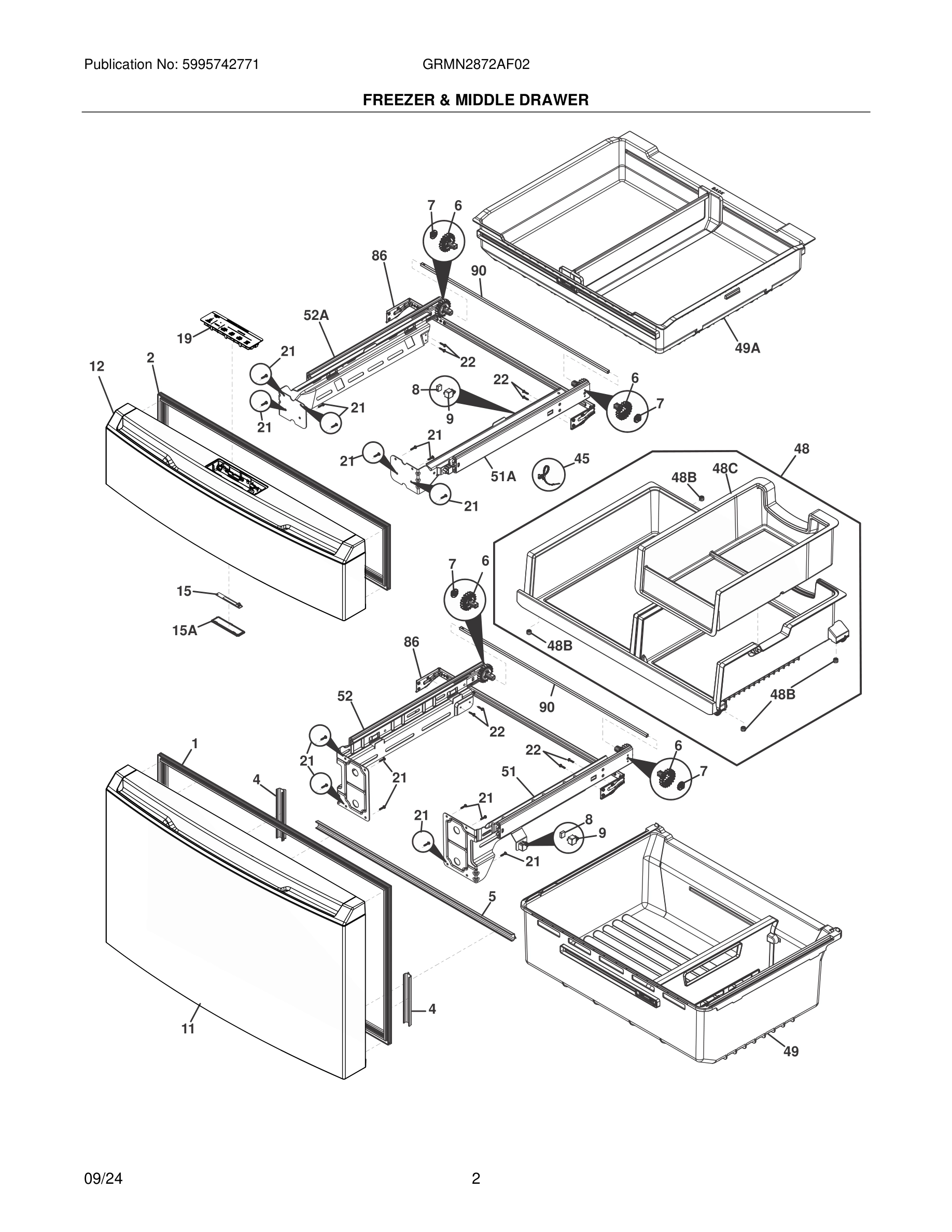 03 - FREEZER & MIDDLE DRAWER