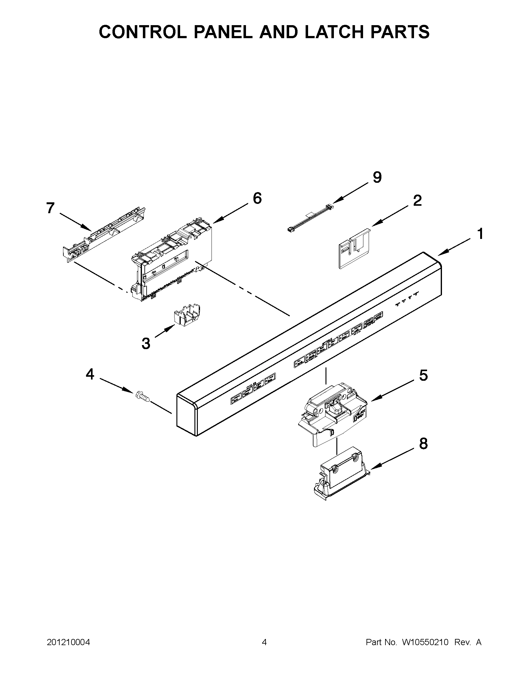 02 - CONTROL PANEL AND LATCH PARTS