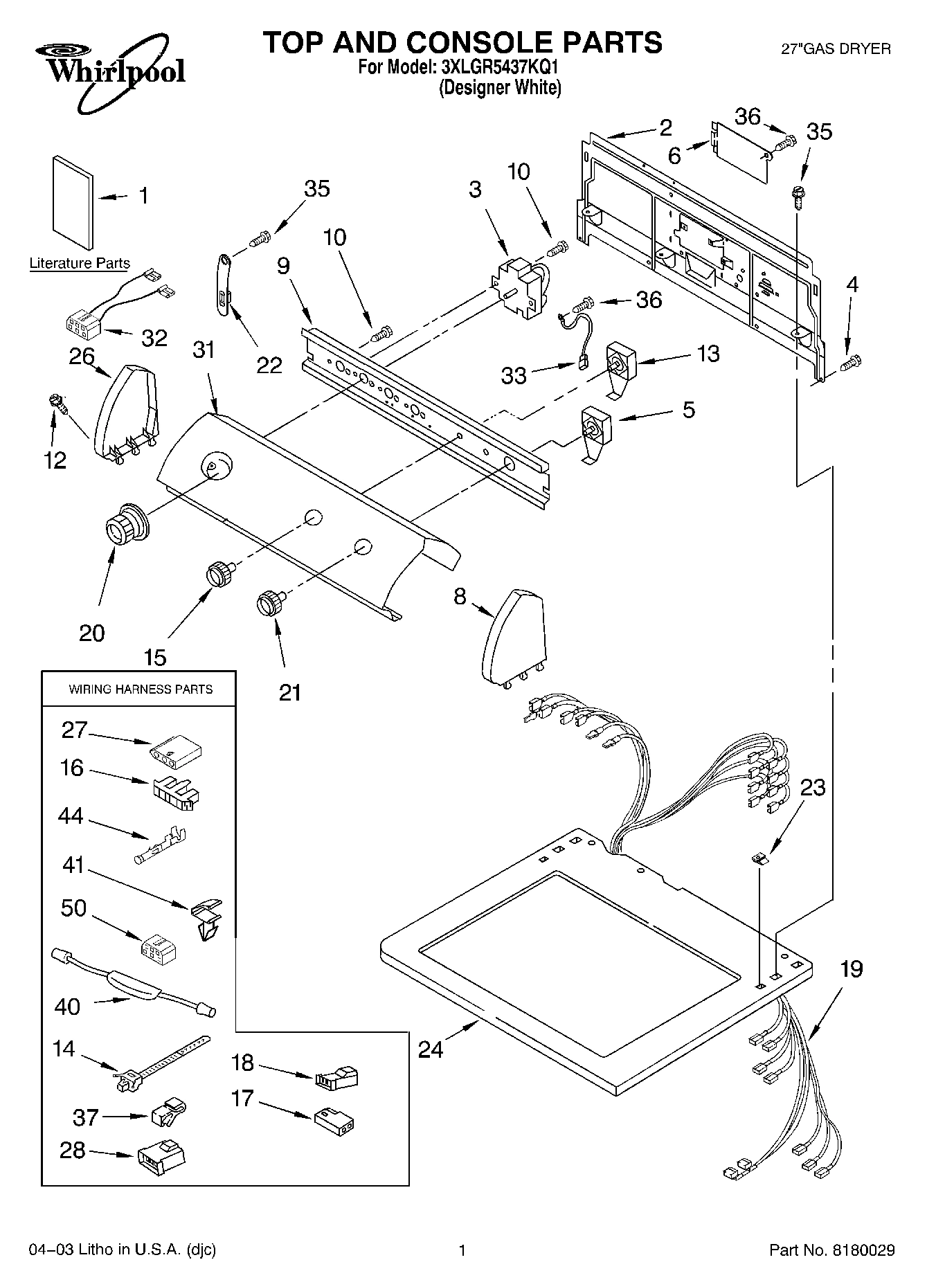 01 - TOP AND CONSOLE PARTS