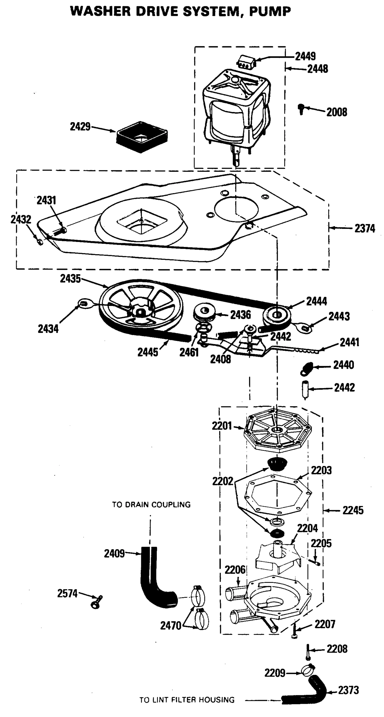 WASHER DRIVE SYSTEM, PUMP