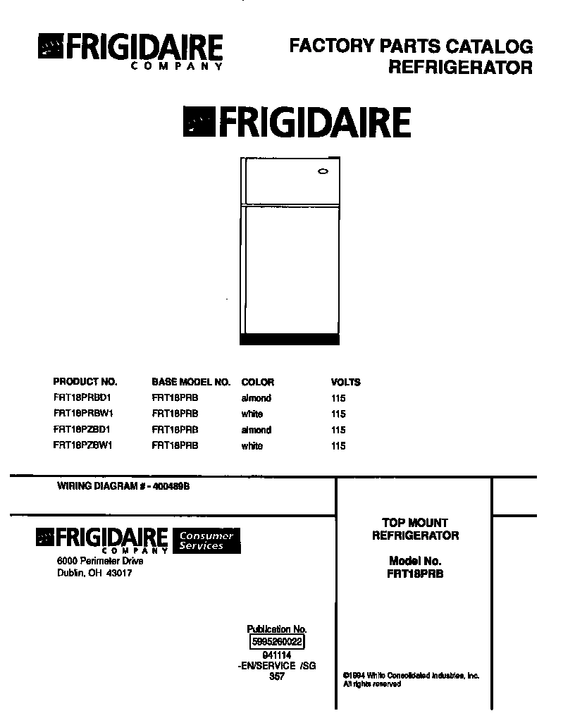 01 - TOP MOUNT REFRIGERATOR