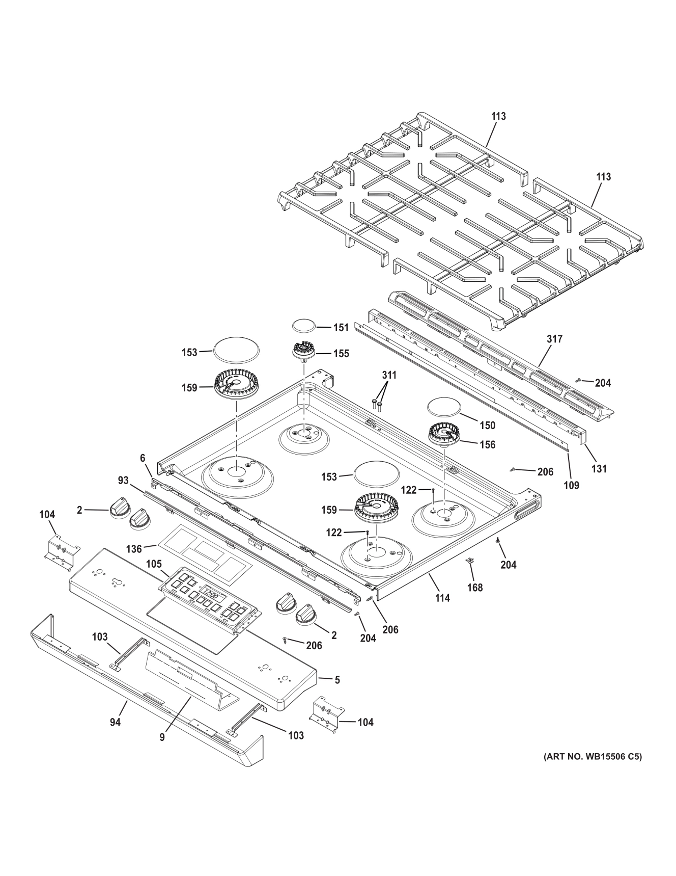 CONTROL PANEL & COOKTOP