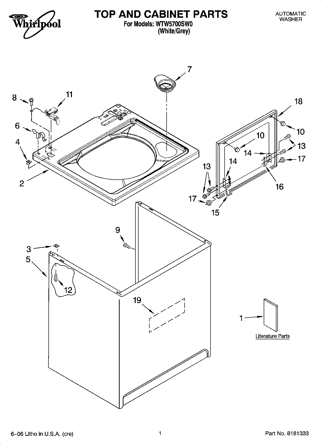 01 - TOP AND CABINET PARTS