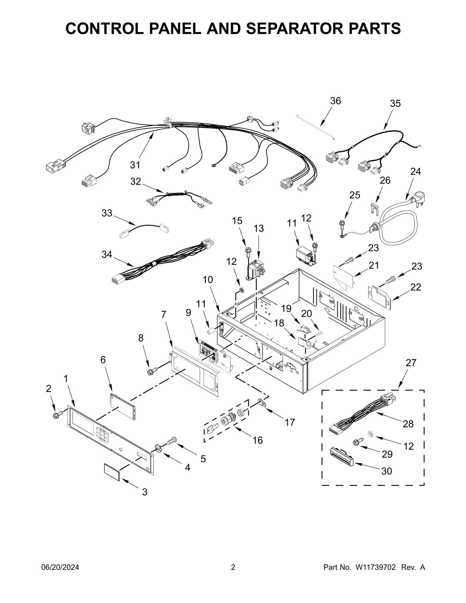 CONTROL PANEL AND SEPARATOR PARTS