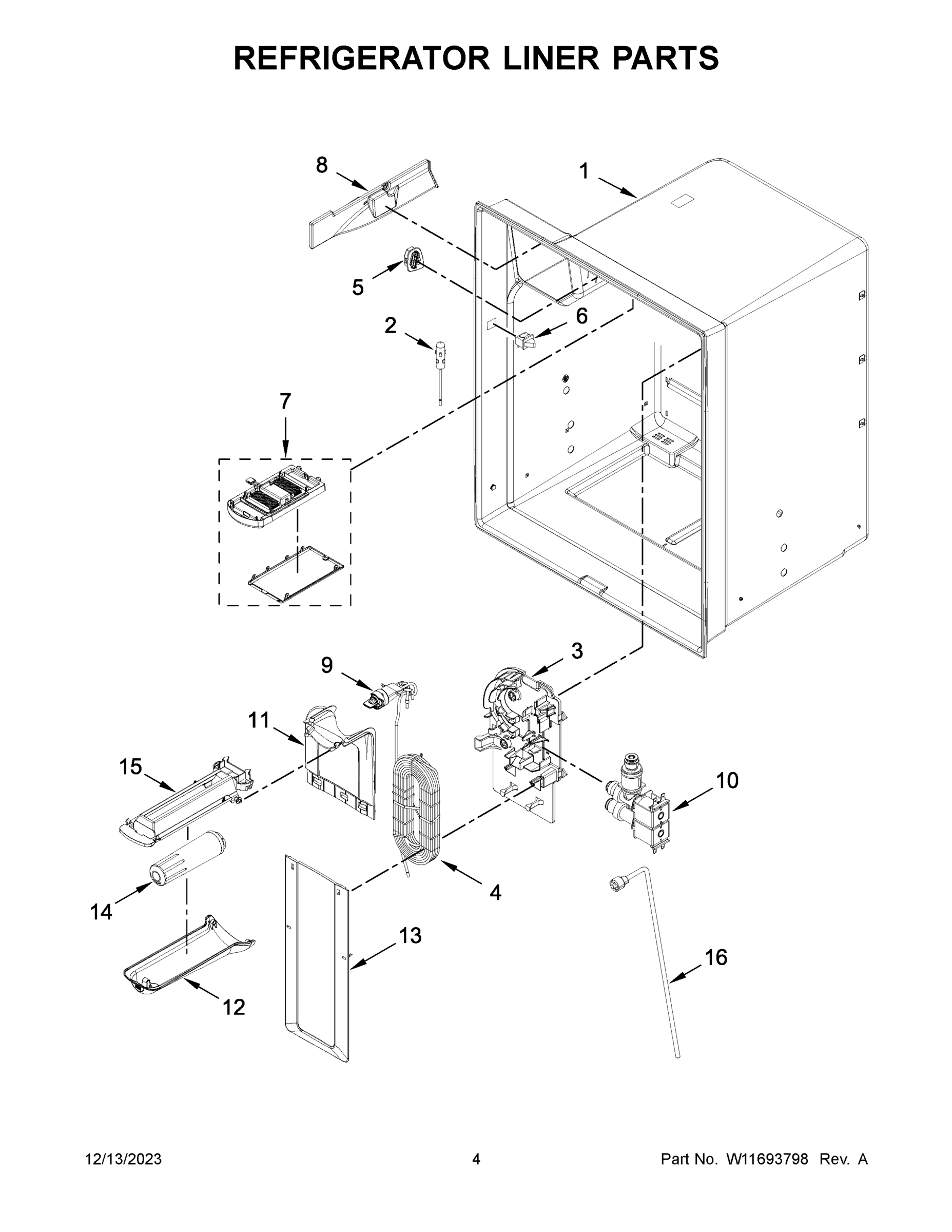 03 - REFRIGERATOR LINER PARTS