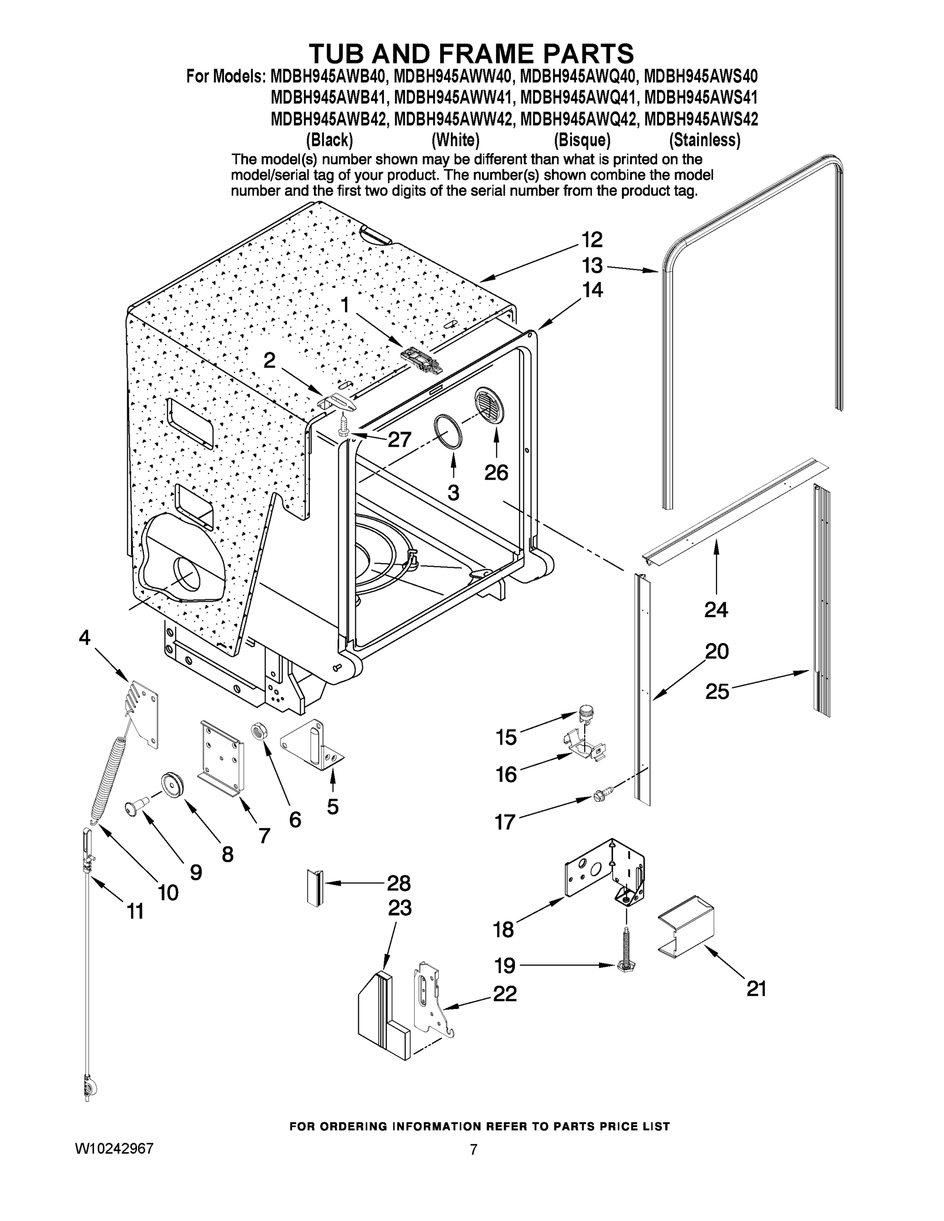 07 - TUB AND FRAME PARTS