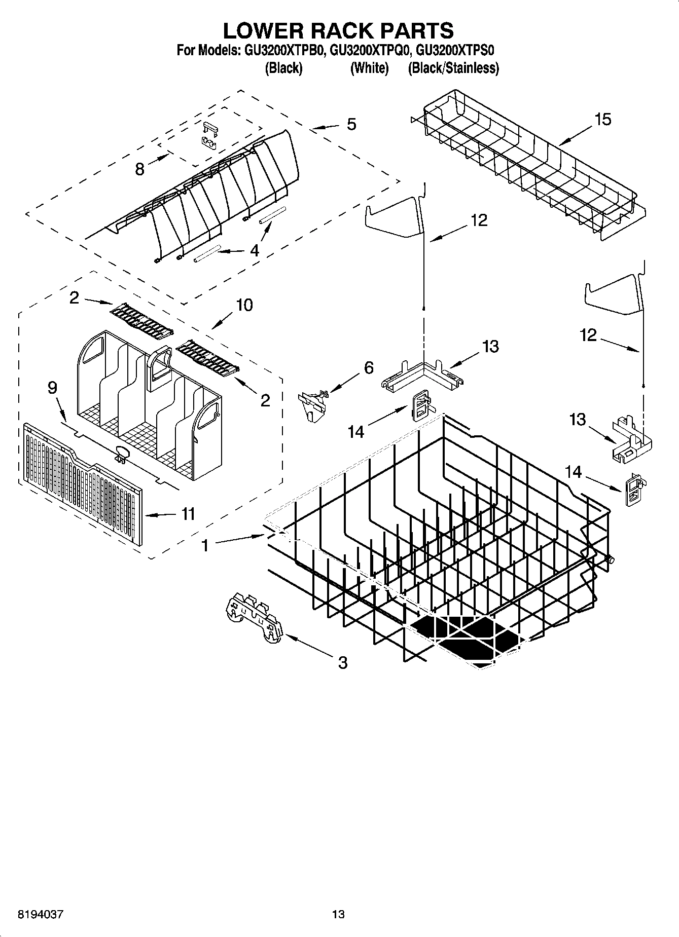 11 - LOWER RACK PARTS