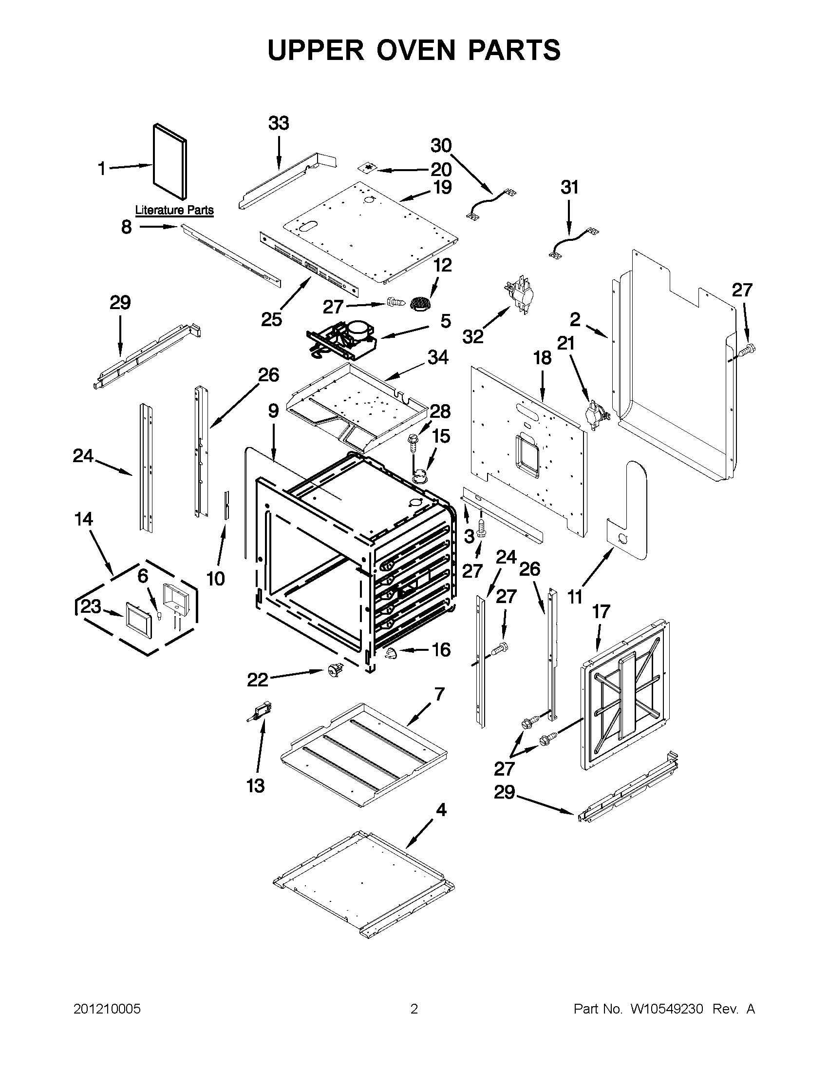 01 - UPPER OVEN PARTS
