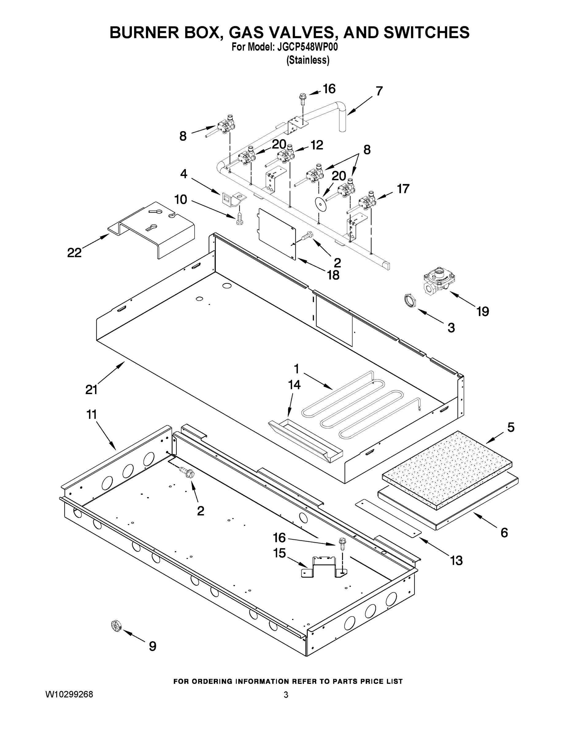 02 - BURNER BOX, GAS VALVES, AND SWITCHES