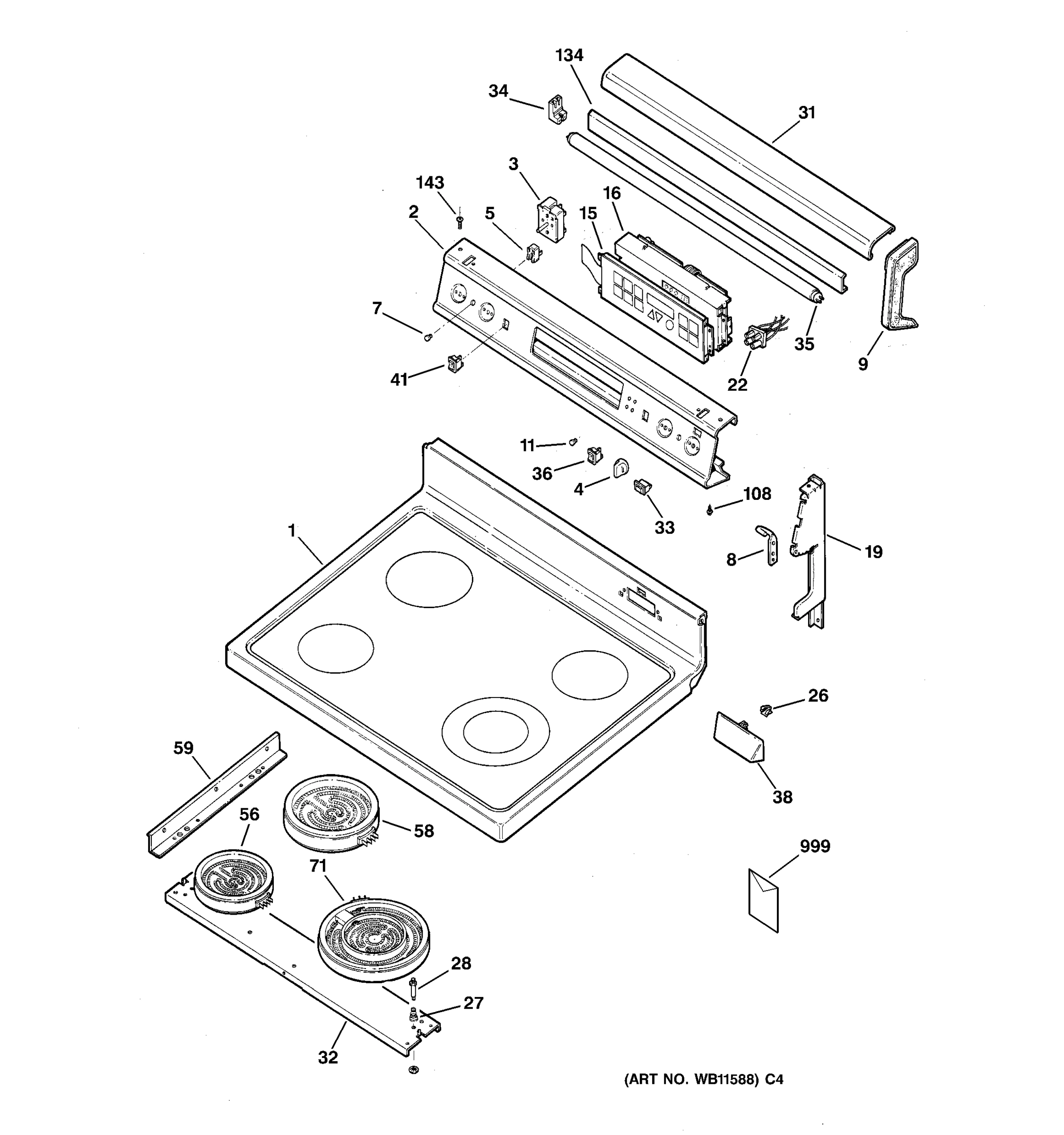 CONTROL PANEL & COOKTOP