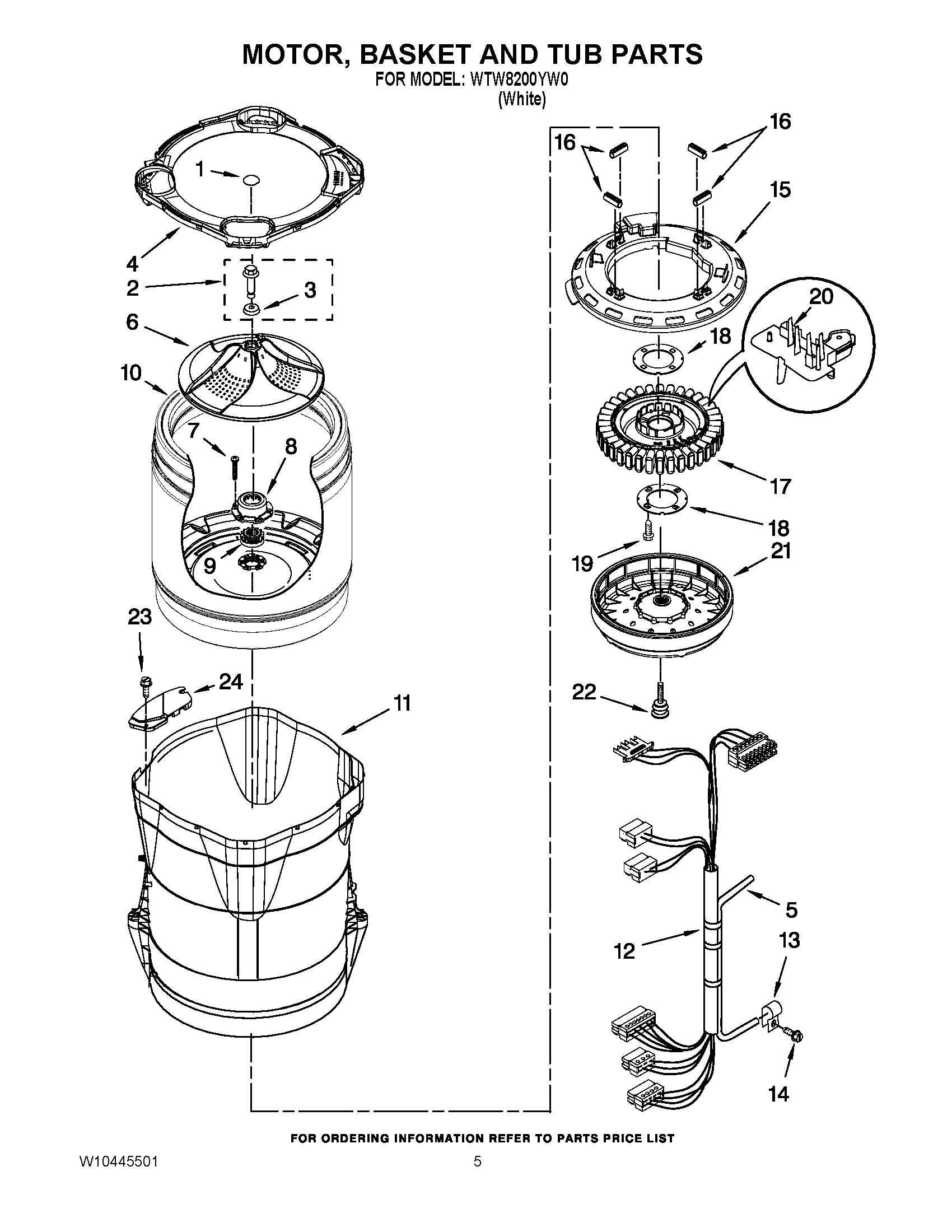 03 - MOTOR, BASKET AND TUB PARTS