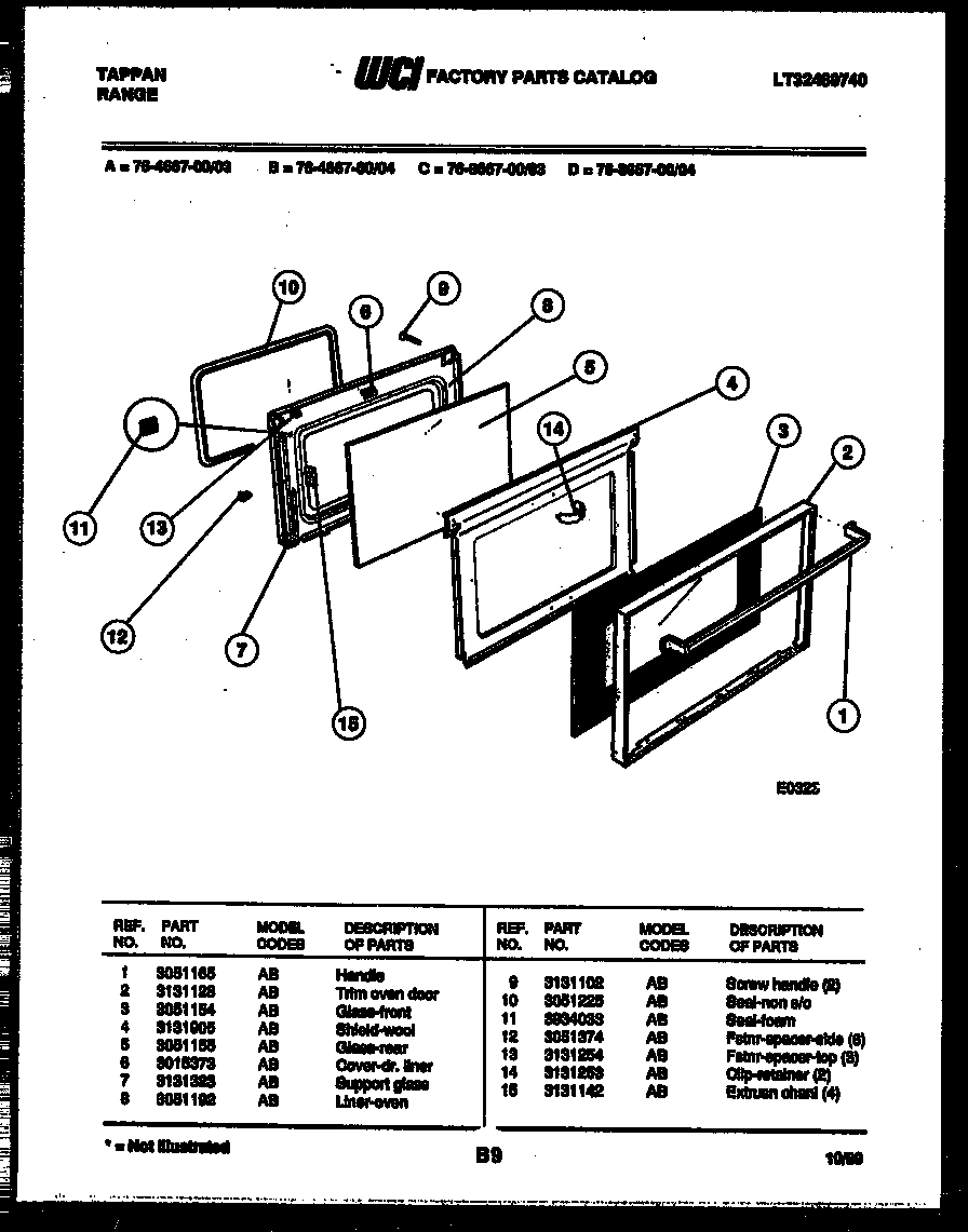 04 - LOWER OVEN DOOR PARTS