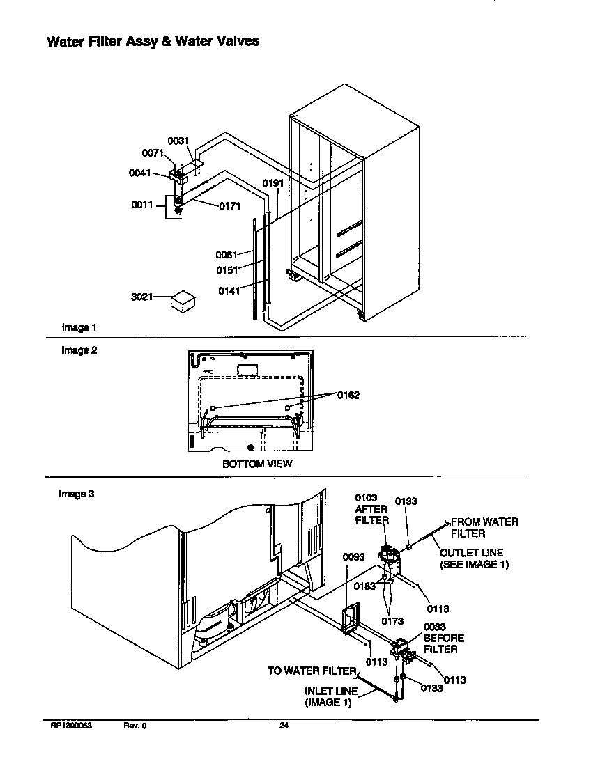 13 - WATER FILTER ASSY AND WATER VAVLES