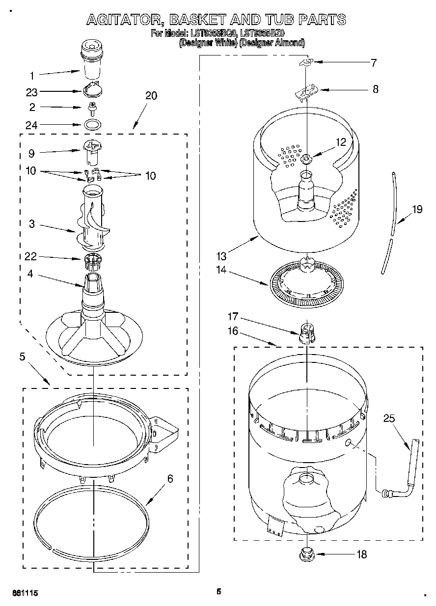 04 - AGITATOR, BASKET AND TUB
