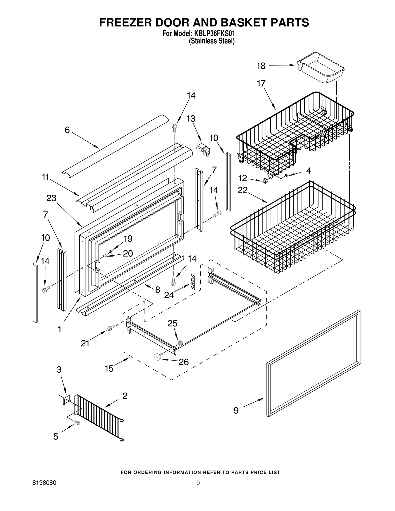 FREEZER DOOR AND BASKET PARTS