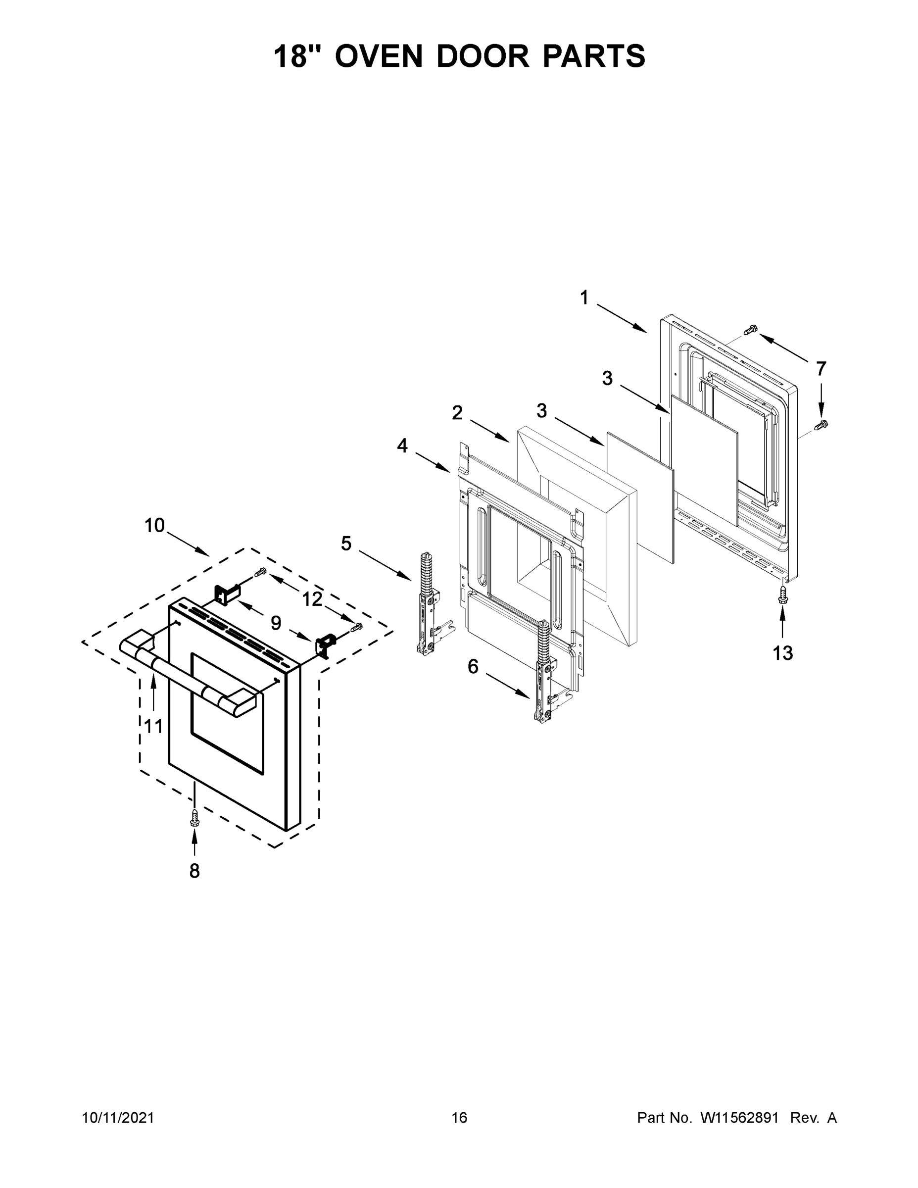 09 - 18" OVEN DOOR PARTS