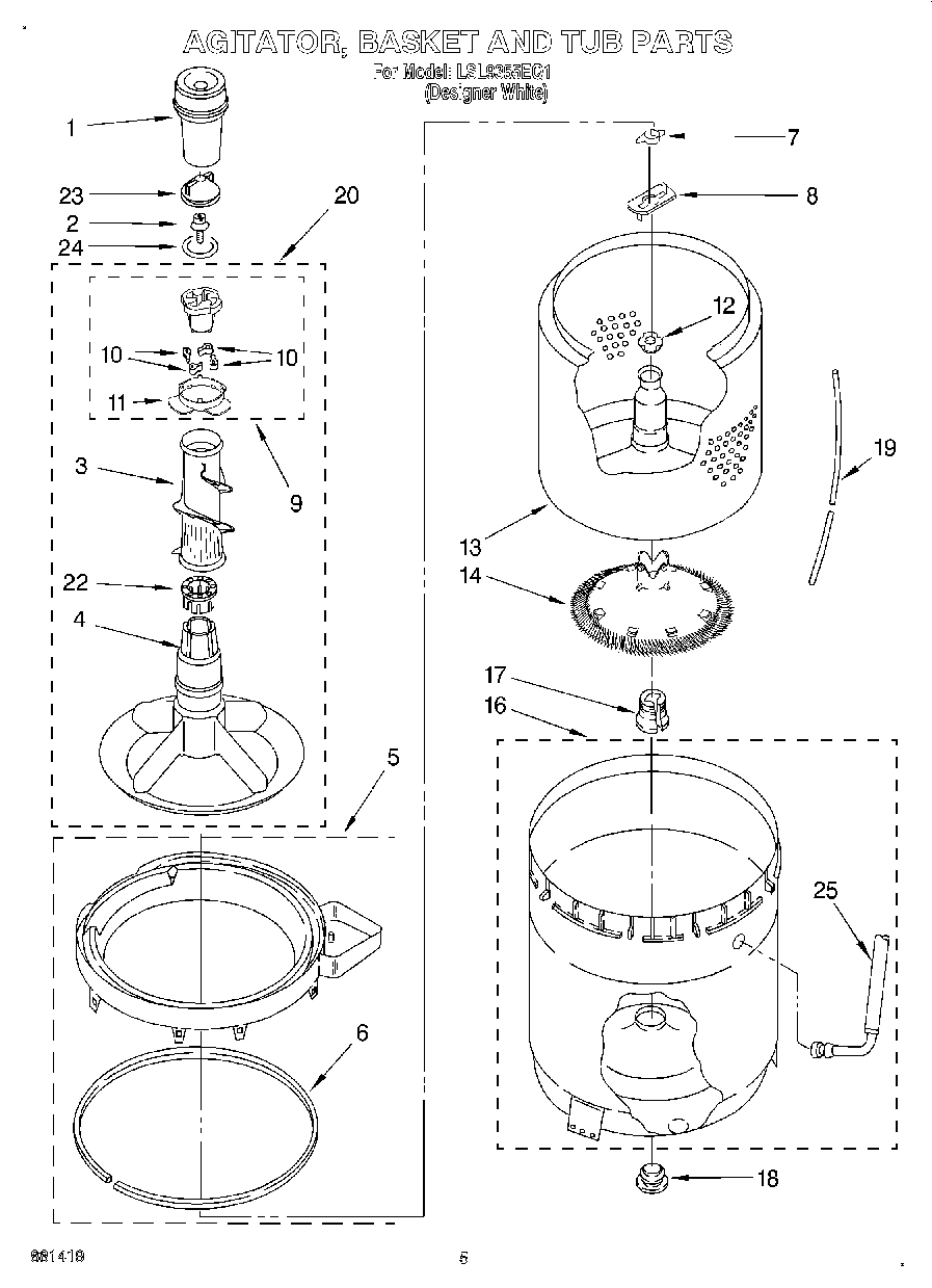 03 - AGITATOR, BASKET AND TUB
