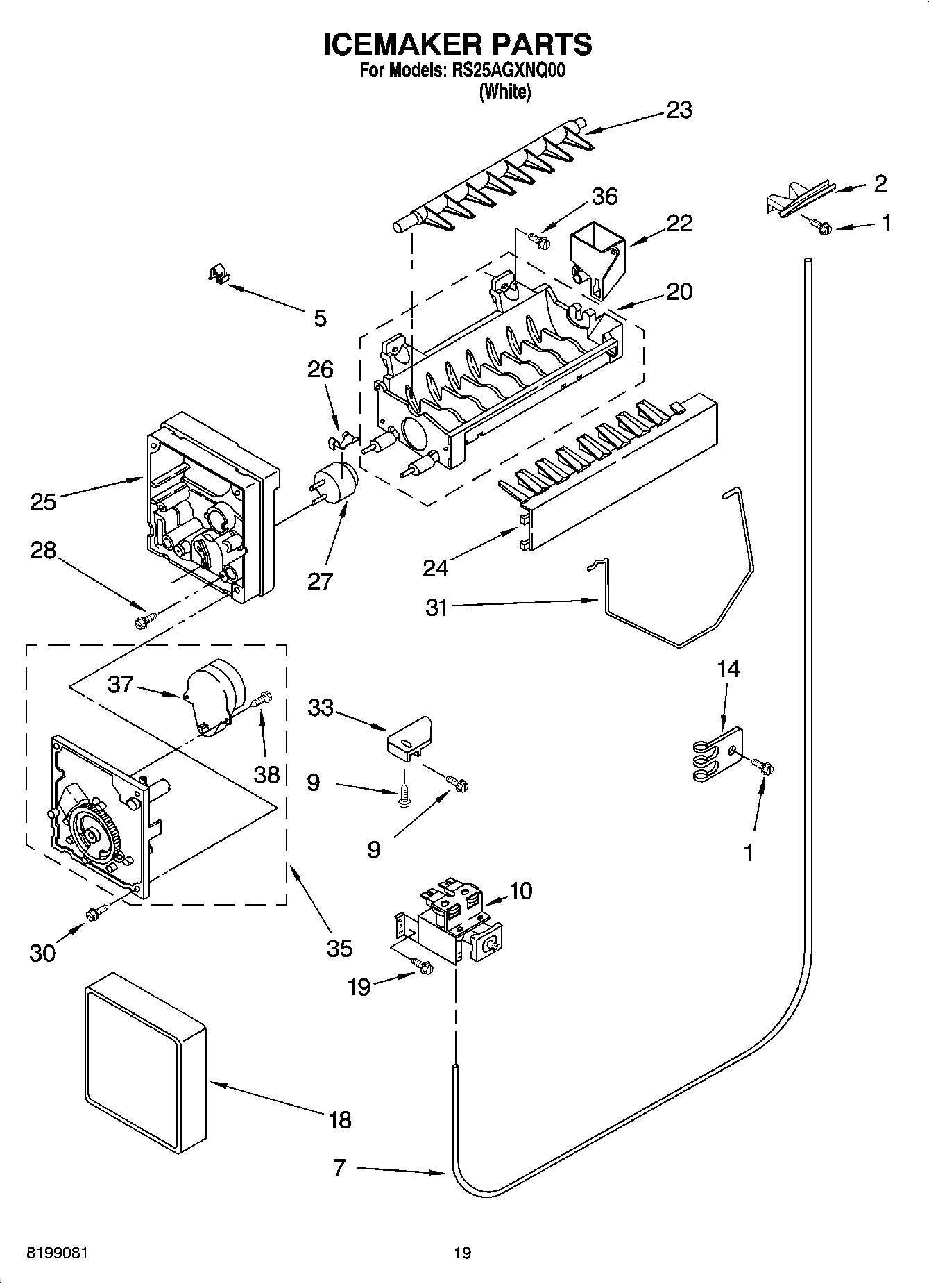 12 - ICEMAKER PARTS, PARTS NOT ILLUSTRATED