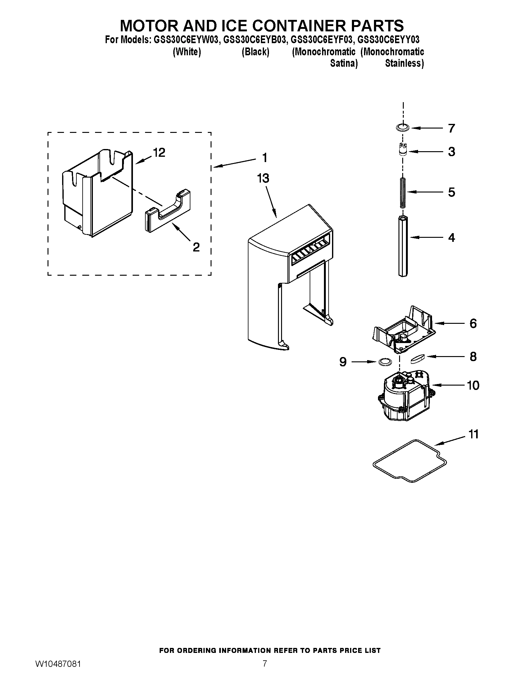 05 - MOTOR AND ICE CONTAINER PARTS