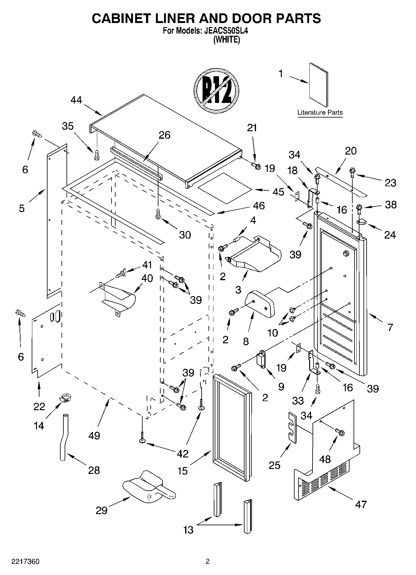 01 - CABINET LINER AND DOOR PARTS
