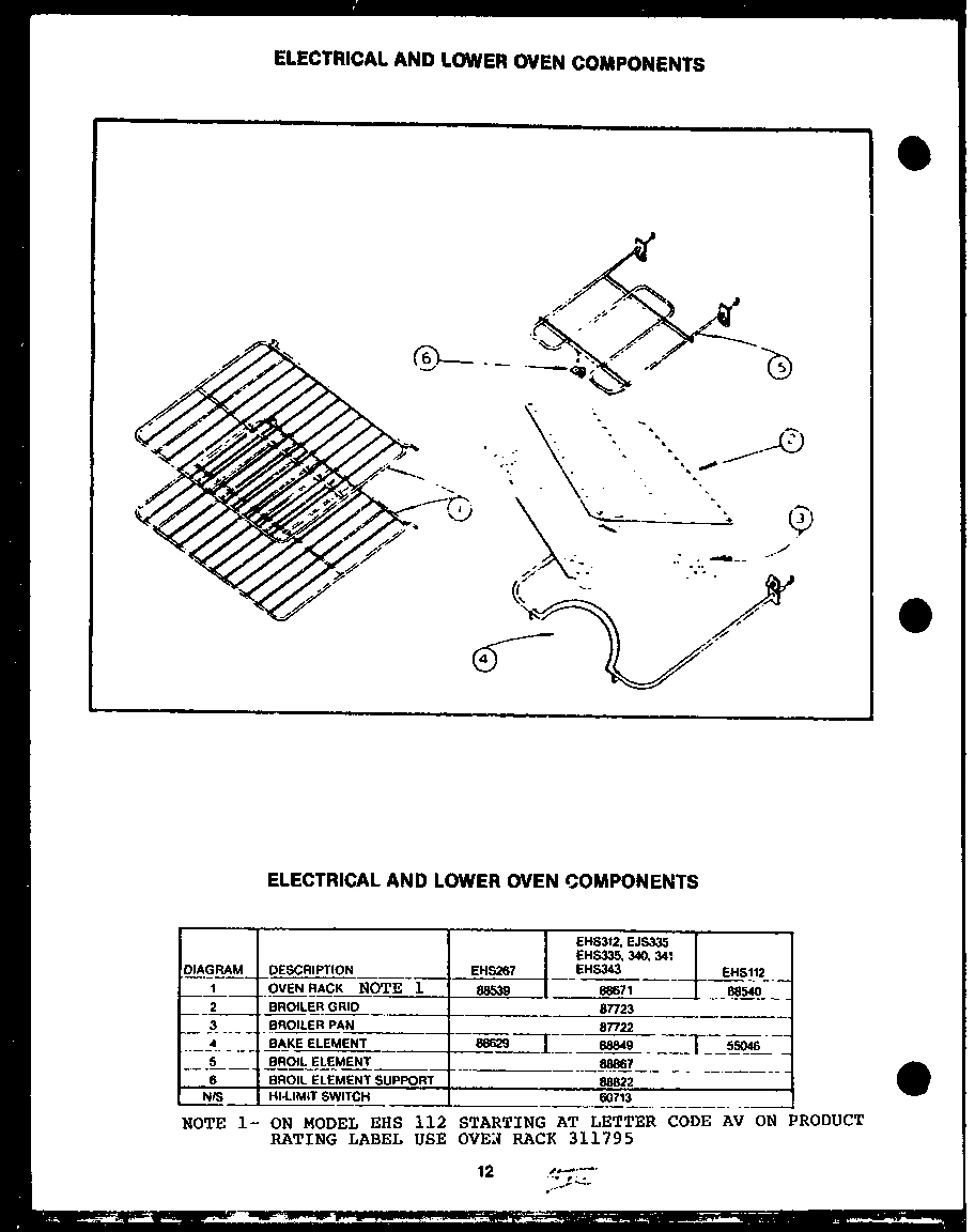 04 - ELECTRICAL AND LOWER OVEN COMPONENTS