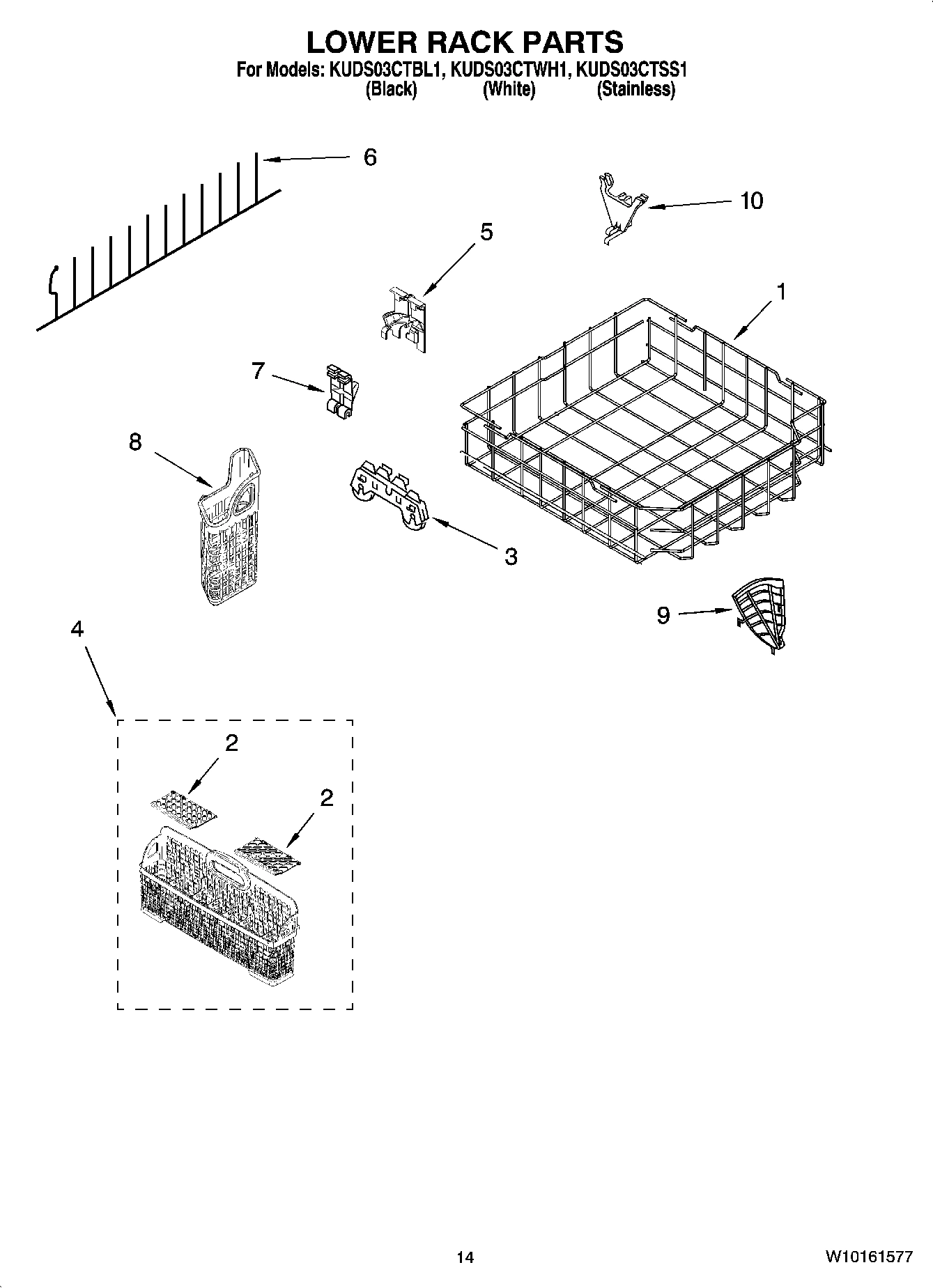 11 - LOWER RACK PARTS, OPTIONAL PARTS (NOT INCLUDED)