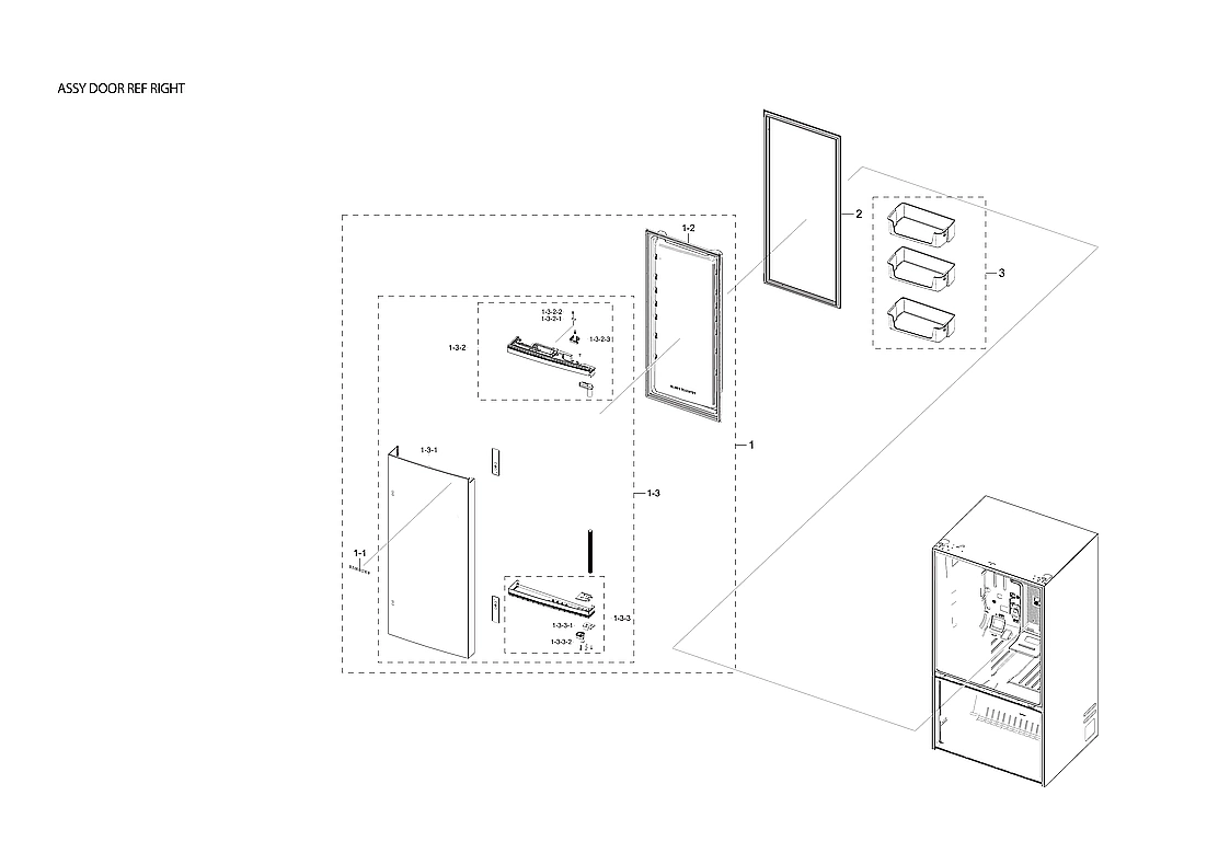 Right Refrigerator Door Assembly