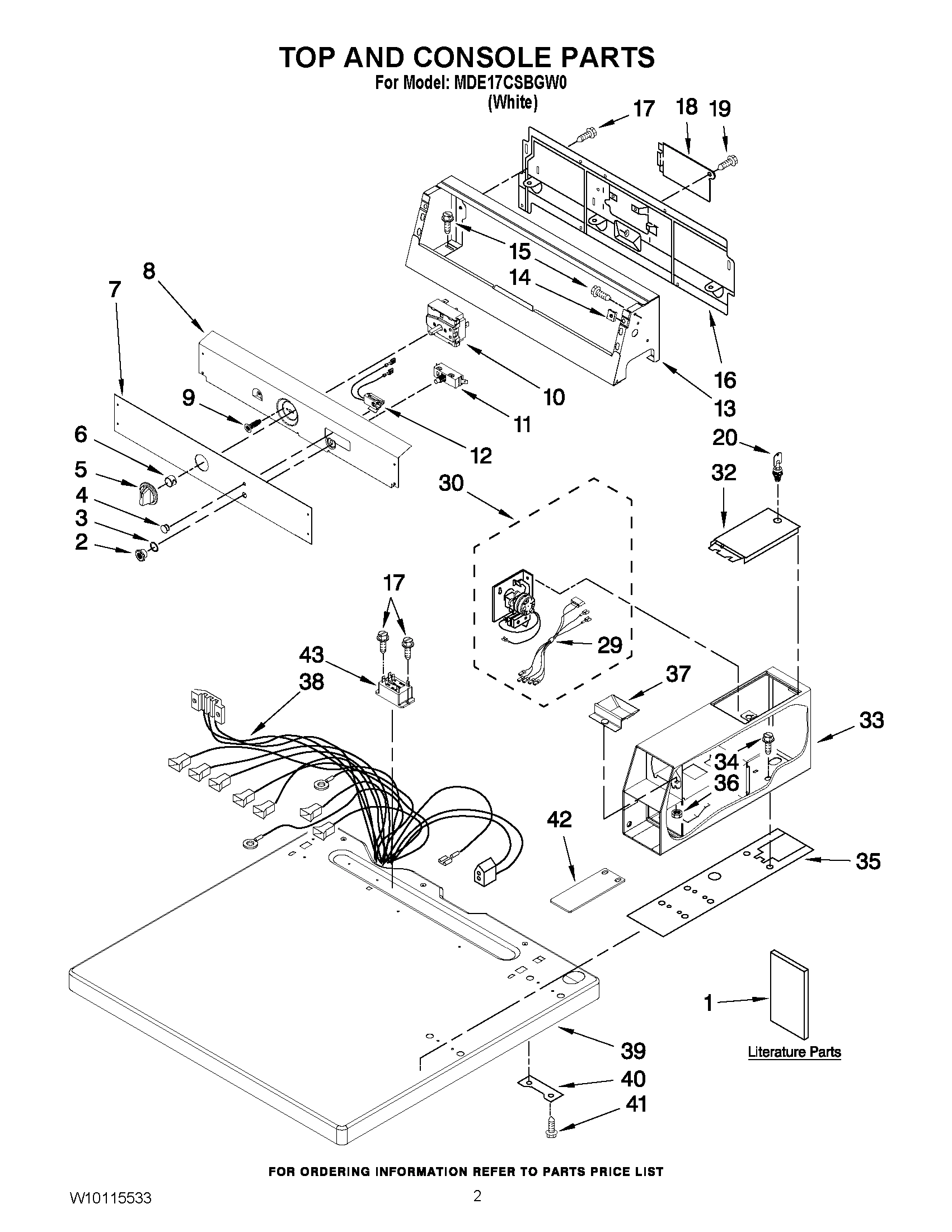01 - TOP AND CONSOLE PARTS