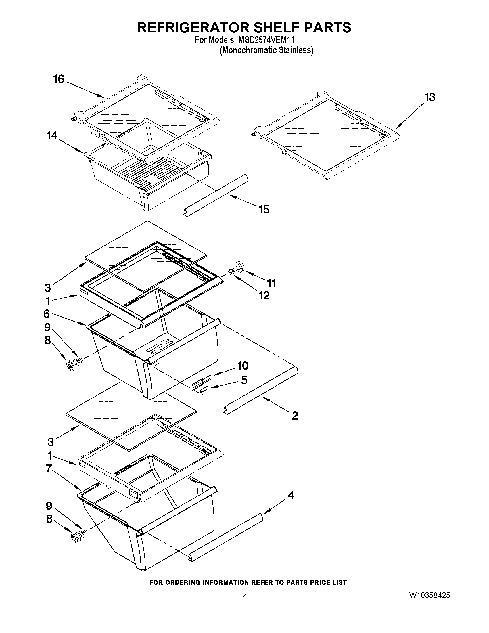 03 - REFRIGERATOR SHELF PARTS