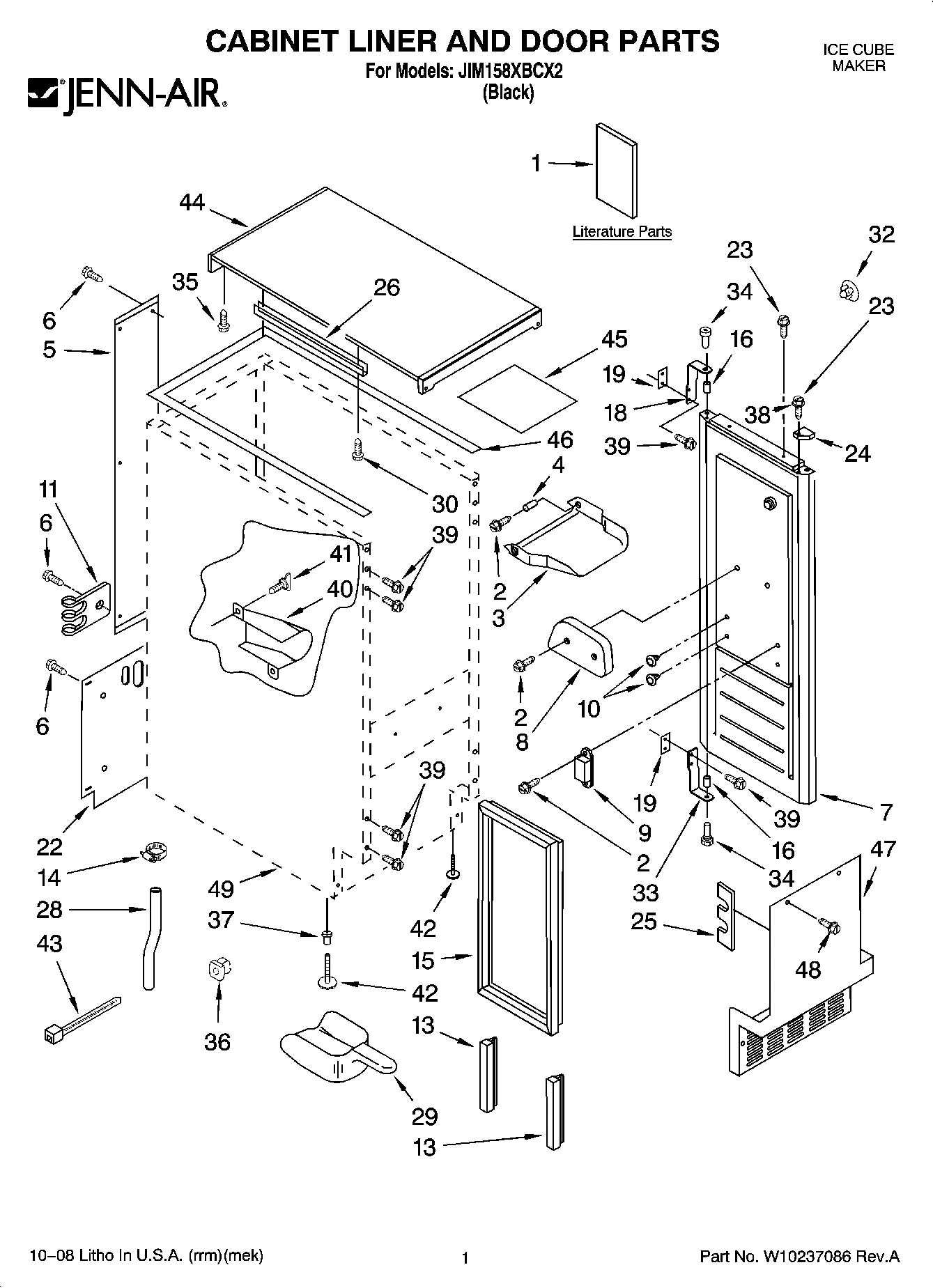 01 - CABINET LINER AND DOOR PARTS
