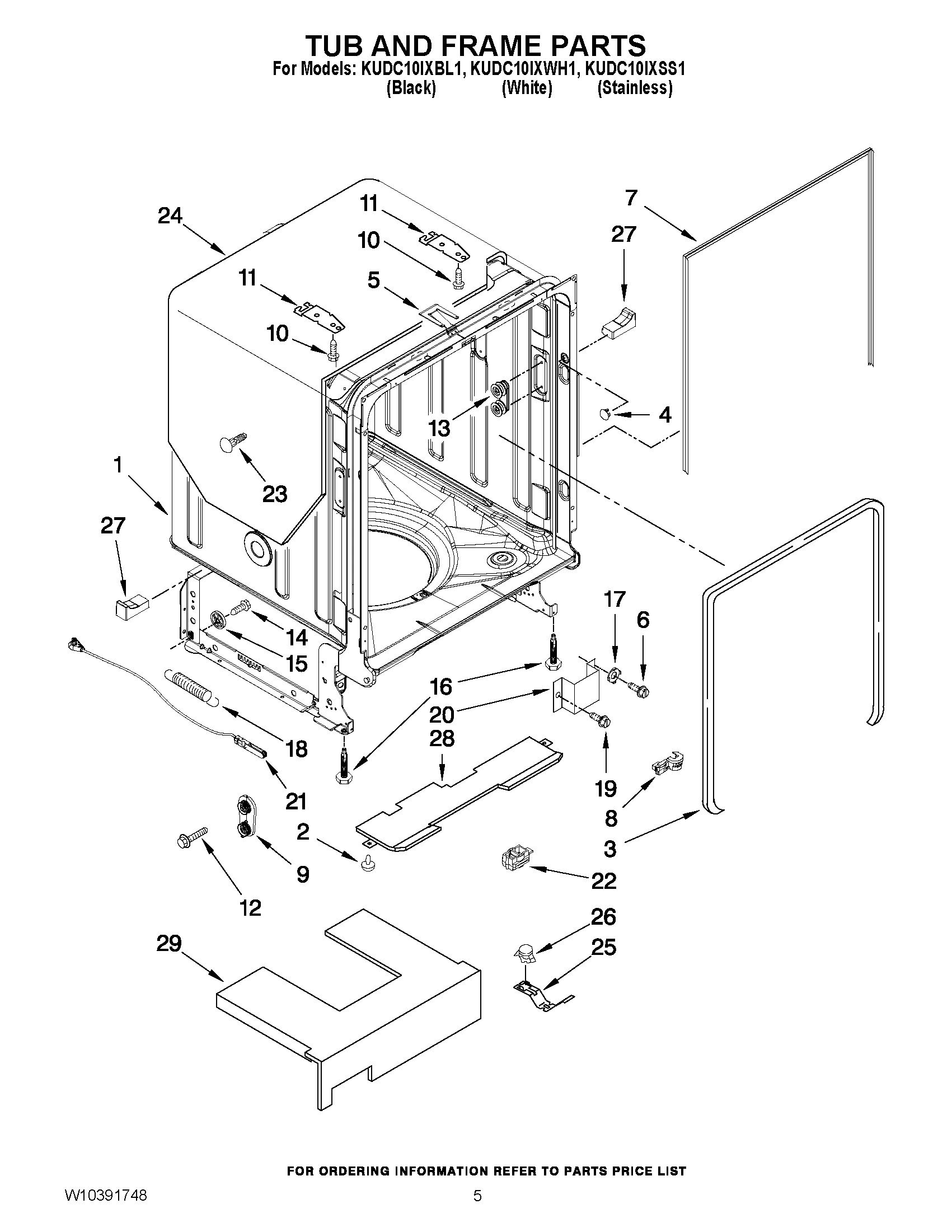 05 - TUB AND FRAME PARTS