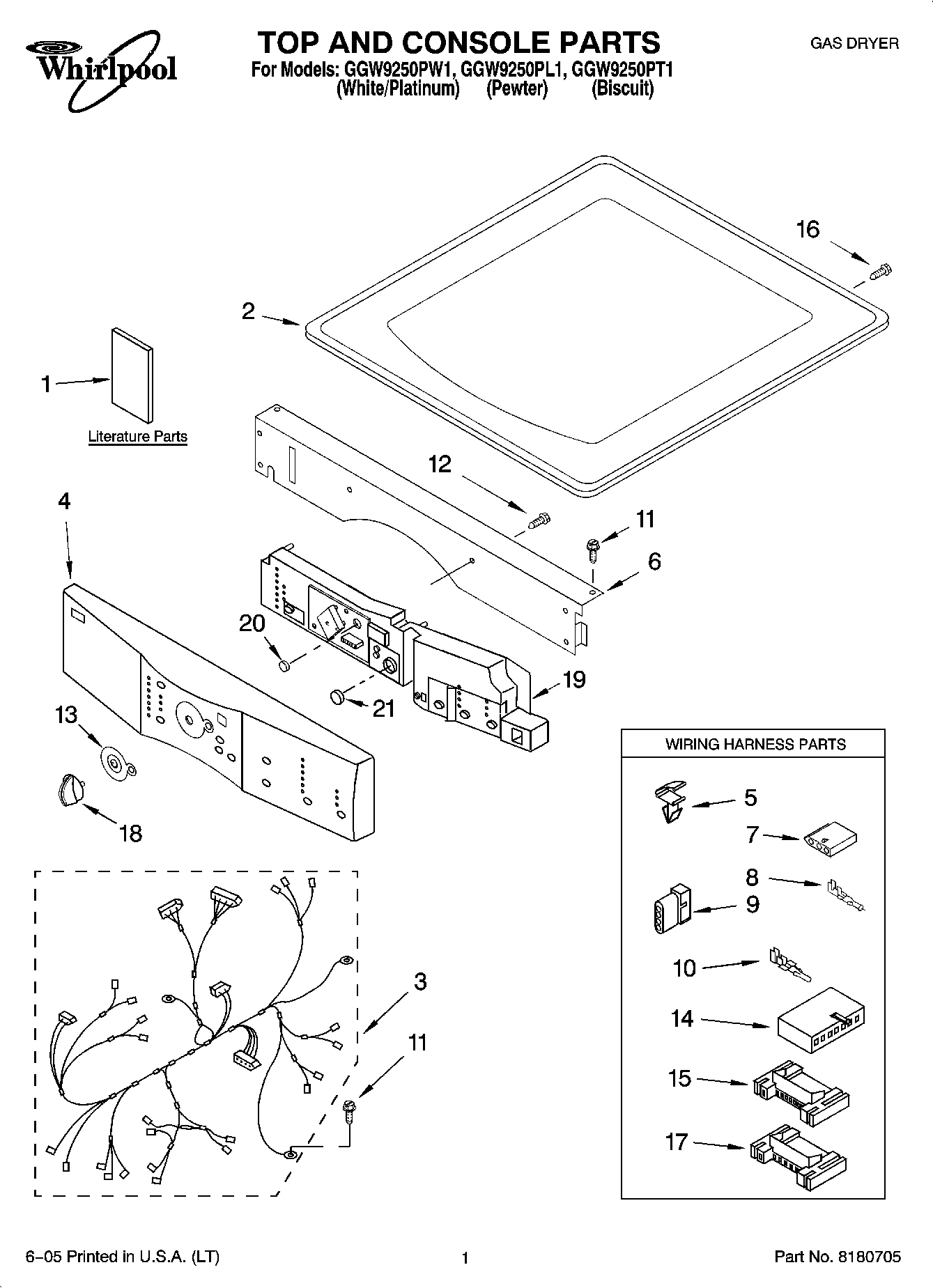 01 - TOP AND CONSOLE PARTS